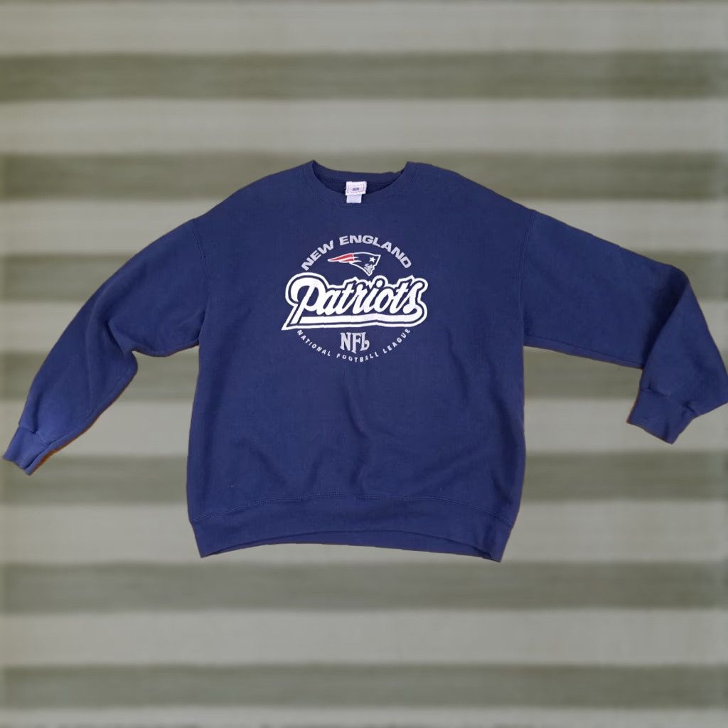 NFL New England Patriots NFL Sweatshirt XL Blue Shirt Men Pullover Patriots Football All Seasons Size US XL / EU 56 / 4 - 1 Thumbnail