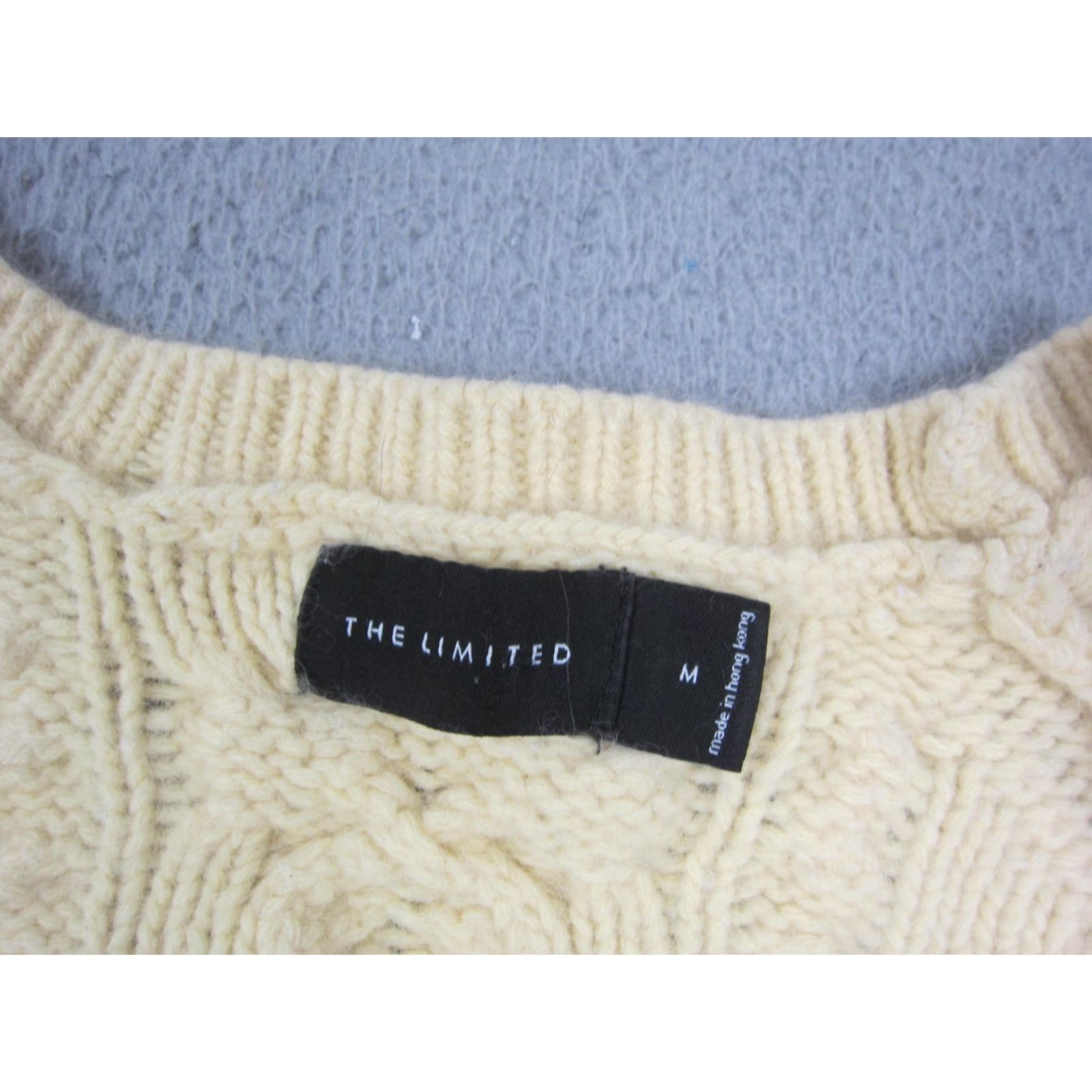 Vintage VINTAGE The Limited Sweater Women's M Yellow Angora Wool Cable-Knit 90s Classic Cozy Pullover Shirt/Top Size M / US 6-8 / IT 42-44 - 3 Thumbnail