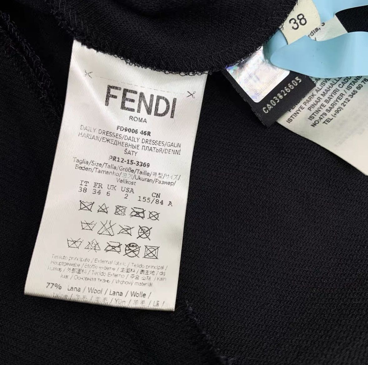 Fendi Fendi Black Sleeveless Round Neck Dress K26WX Size XS / US 0-2 / IT 36-38 - 7 Thumbnail