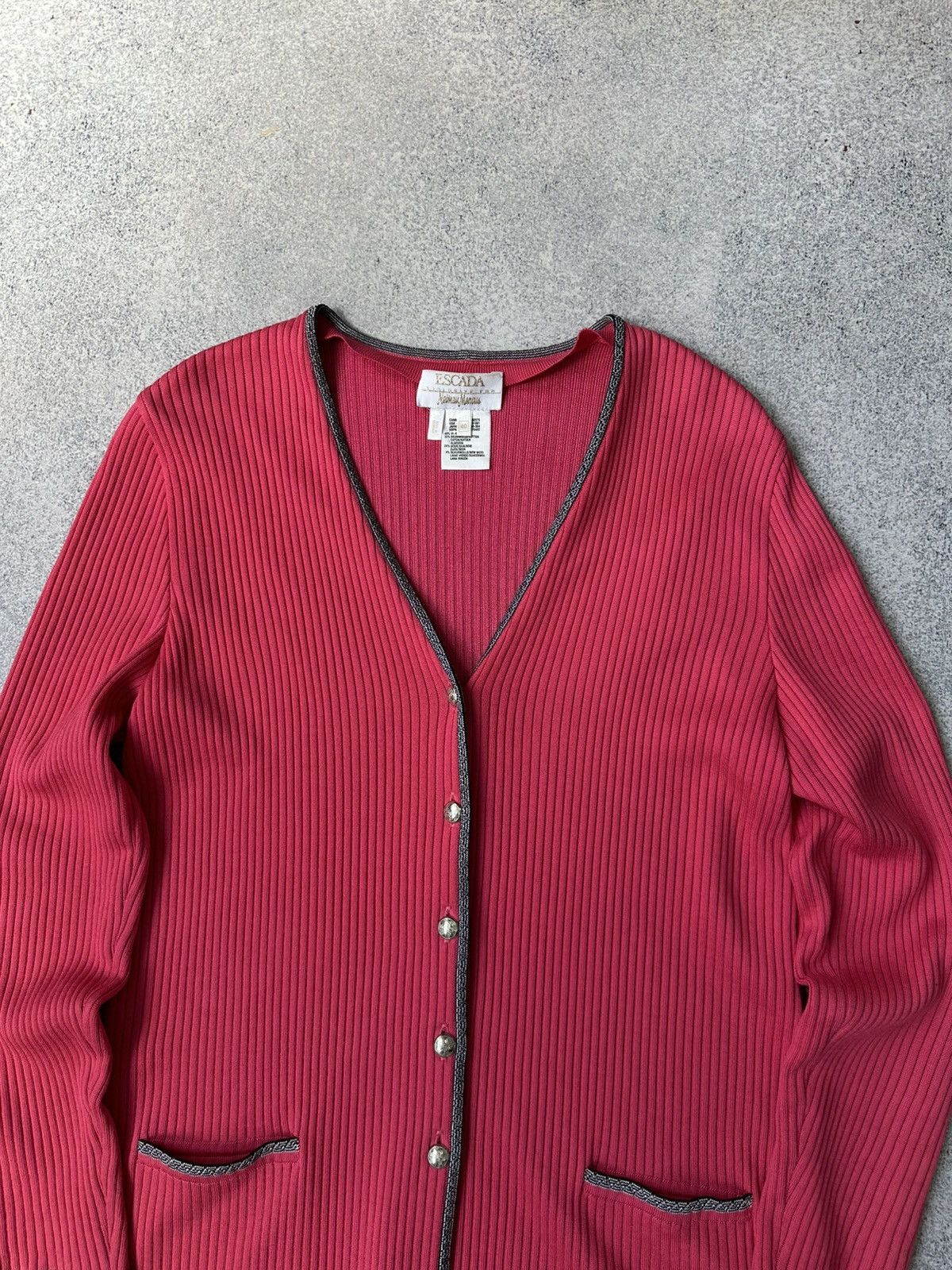 Escada Vintage ESCADA Exclusive for Neiman Marcus Ribbed Cardigan Size M / US 6-8 / IT 42-44 - 2 Thumbnail