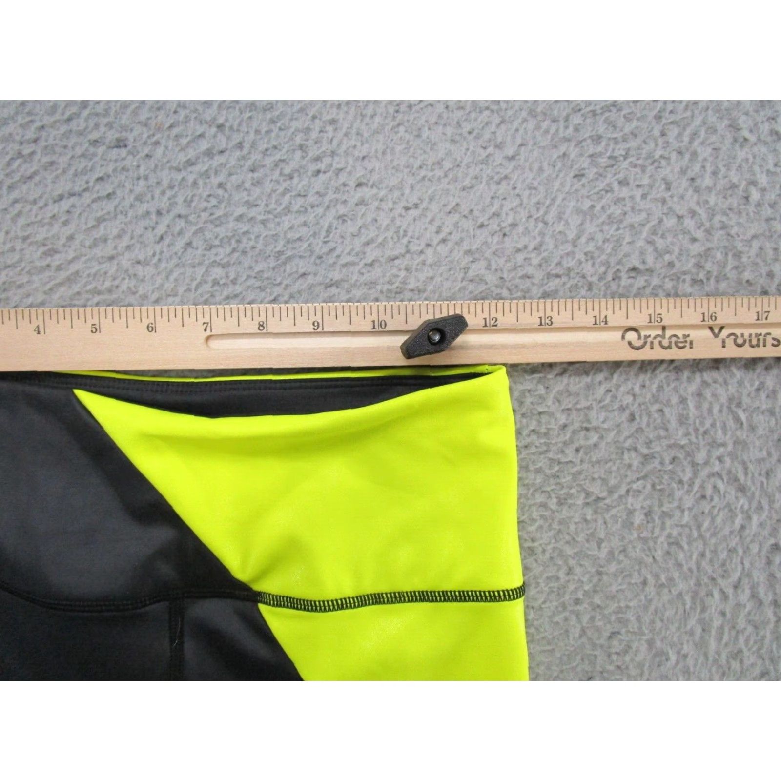 Vintage Zyia Active 2 Tone Neon Yellow Black Stretch Leggings Women's 6-8 Workout Pants Skinny Ankle Gym Run Yoga Activewear Womens Neckline? Size 28" / US 6 / IT 42 - 4 Thumbnail