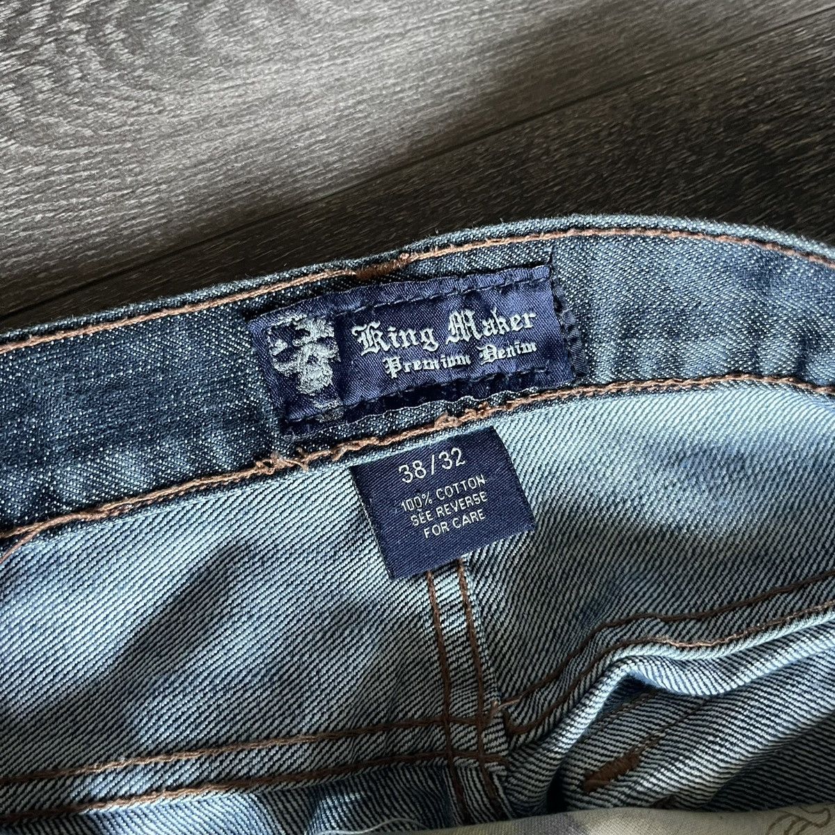 Vintage Vintage King Maker Cross Logo Distressed Denim Jeans 38x32 Size US 38 / EU 54 - 9 Thumbnail
