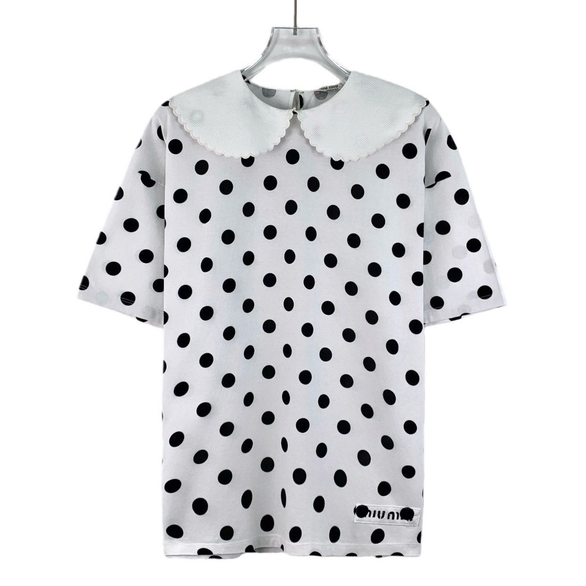 Miu Miu Miu Miu Peter Pan Collar Short Sleeve T-shirt K26WX Size XS / US 0-2 / IT 36-38 - 1 Thumbnail