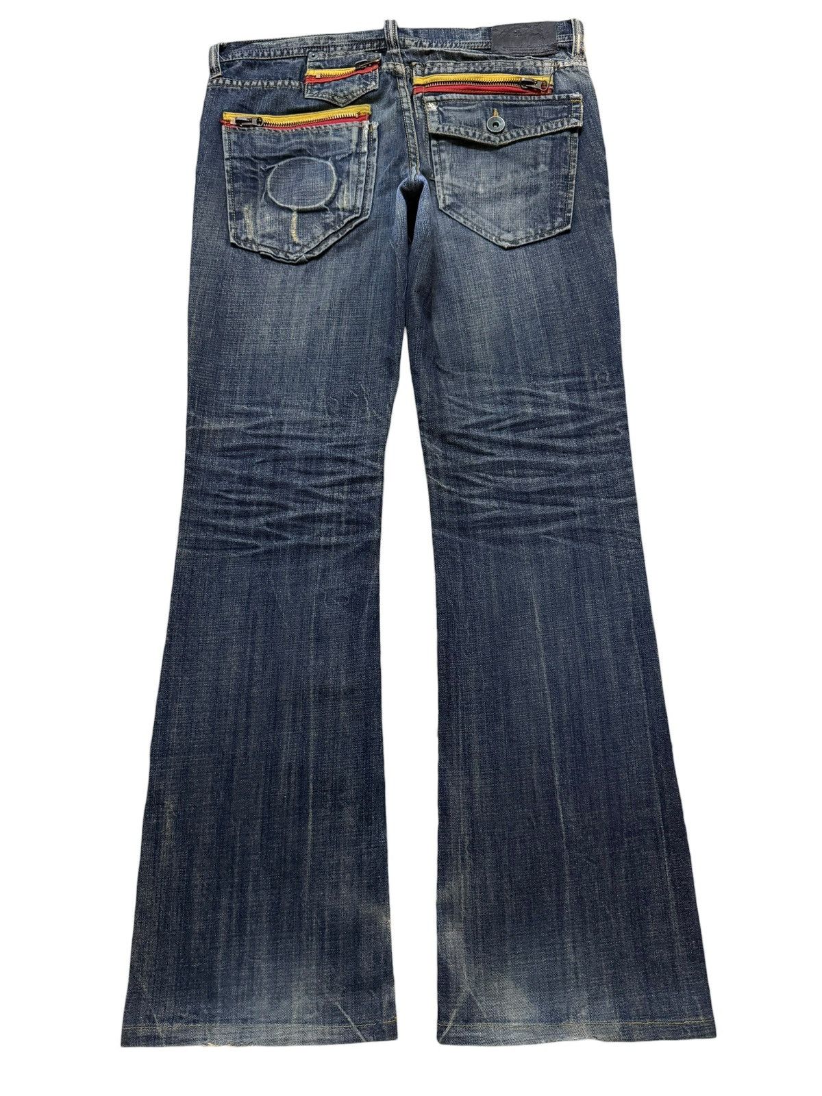 Kapital Vintage Japanese Brand Faded Wash Distress Wide Leg Flare Size US 34 / EU 50 - 2 Thumbnail