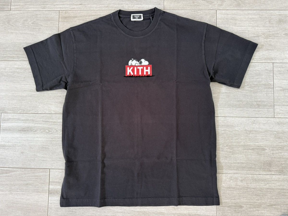 Kith KITH for Peanuts Doghouse Classic Logo Black Tee Sz