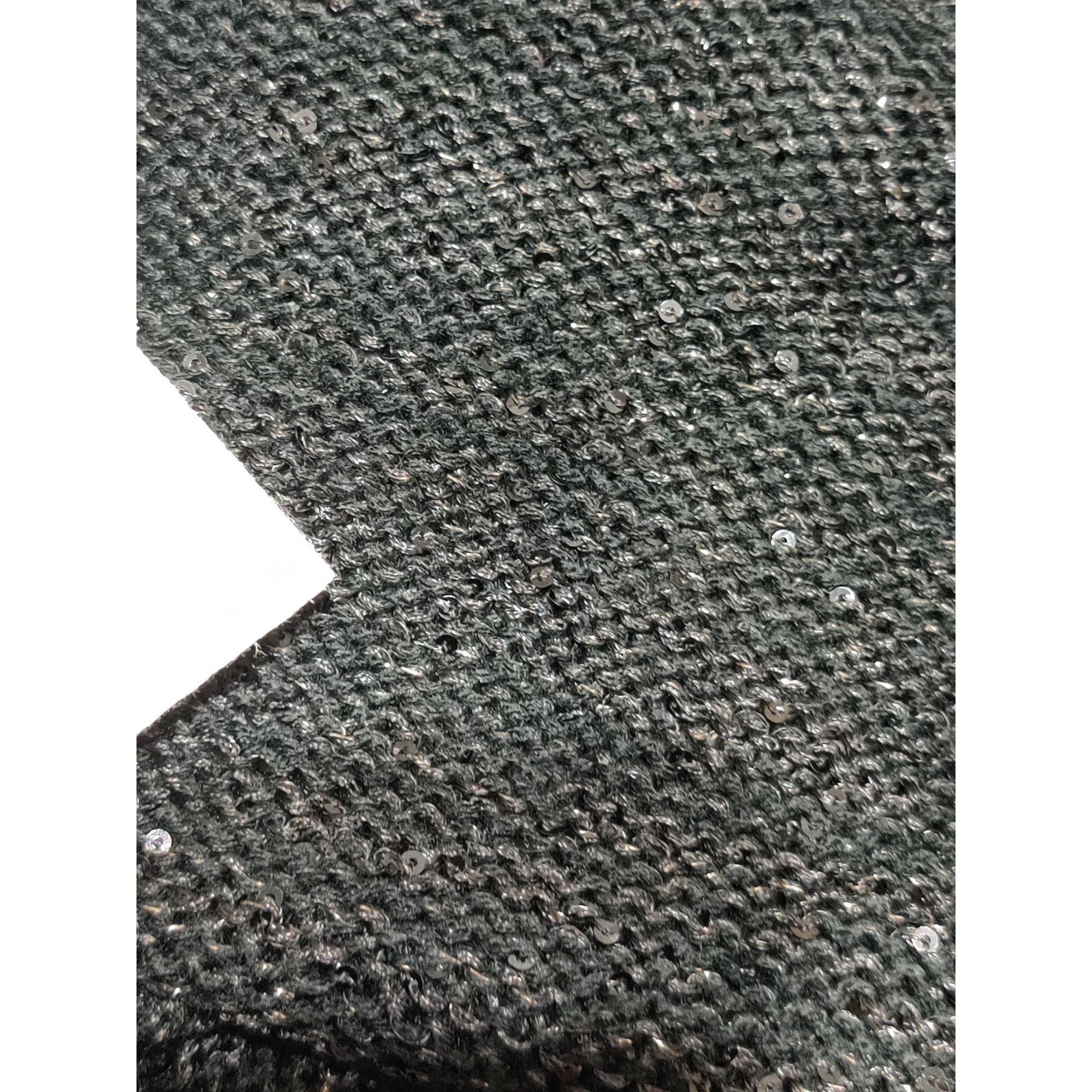 Faded Glory Black Sequin Knit Tunic Sweater Size M Sheer Hem Goth Glam S Size M / US 6-8 / IT 42-44 - 6 Thumbnail
