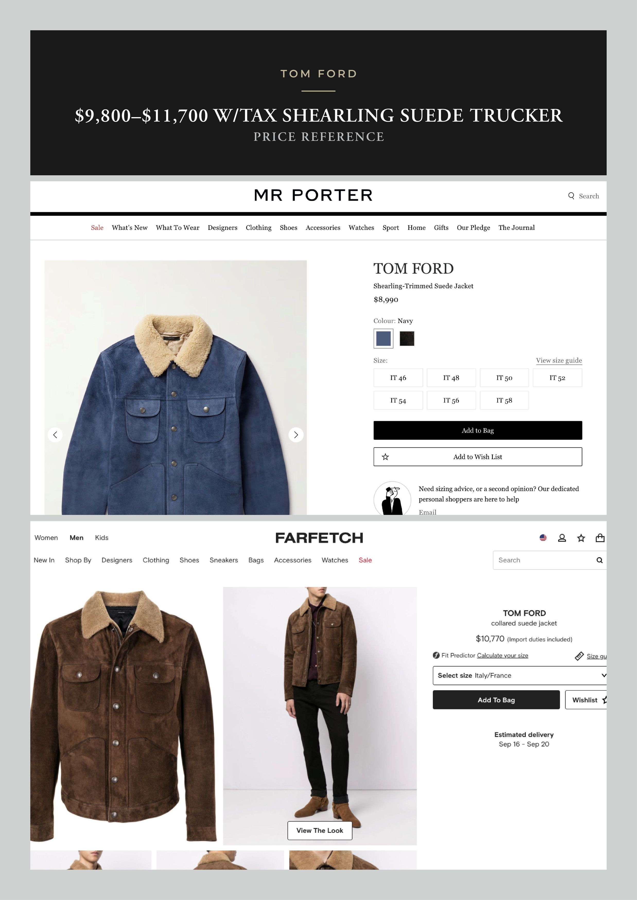Tom Ford A-List Celeb Favorite, Coveted $9,800 w/tax Suede Shearling Size US L / EU 52-54 / 3 - 5 Thumbnail
