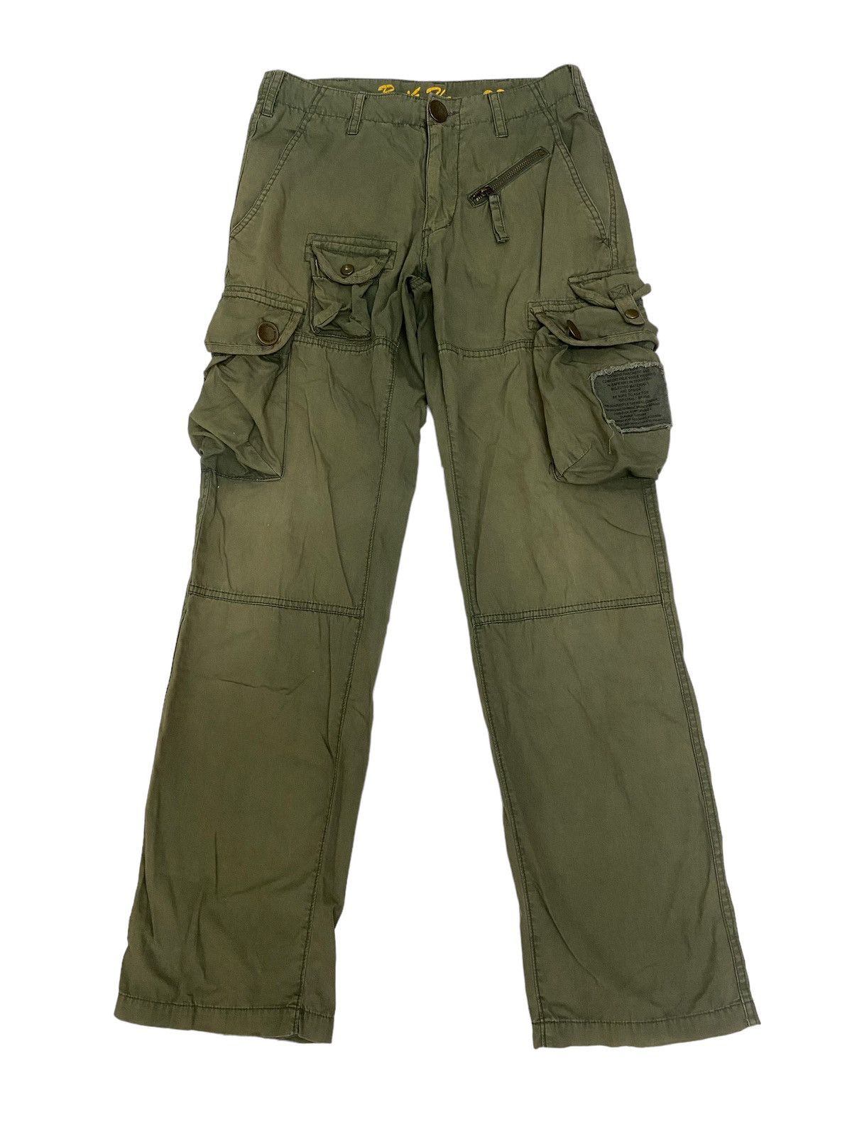 Japanese Brand Real Crush Faded Distressed Cargo Pants Size US 30 / EU 46 - 1 Thumbnail