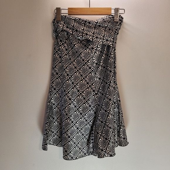 Vintage Sandro Ferrone Roma Midi Skirt Silver & Black - Size L Size 30" / US 8 / IT 44 - 3 Thumbnail