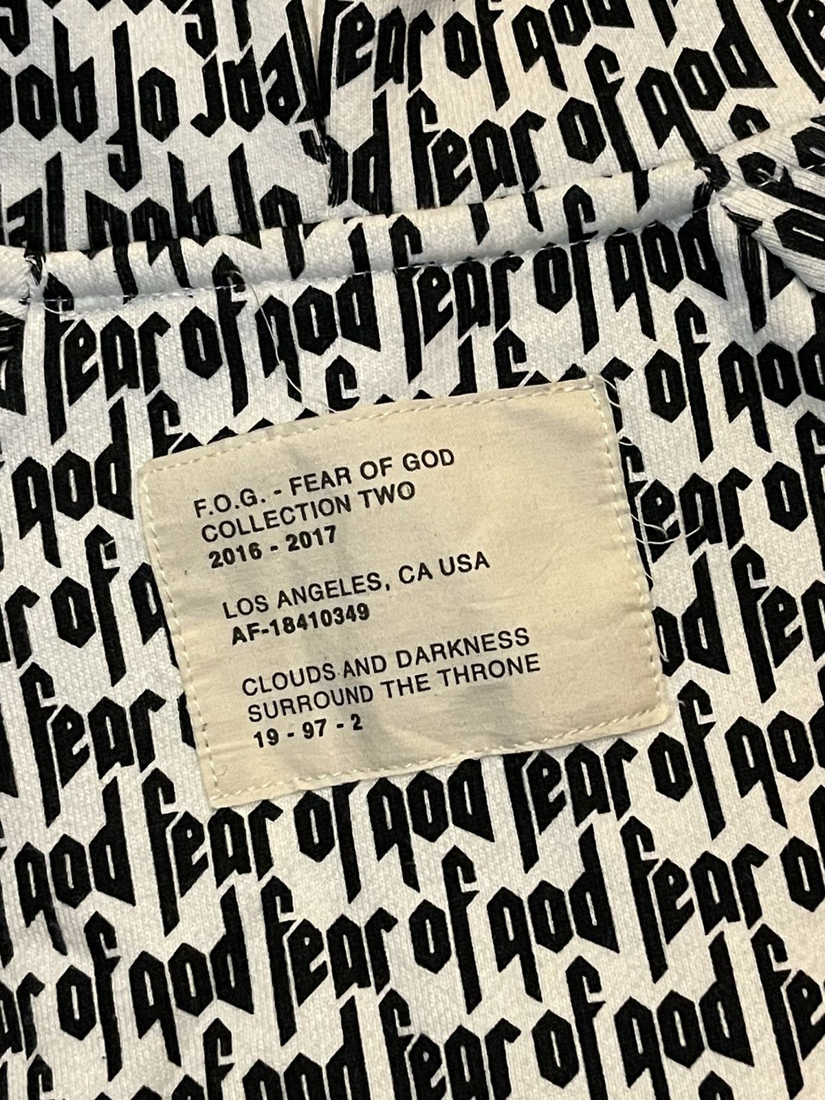 Fear of God Fear Of God FOG All Over Print Hoodie Sz M Size US M / EU 48-50 / 2 - 1 Thumbnail
