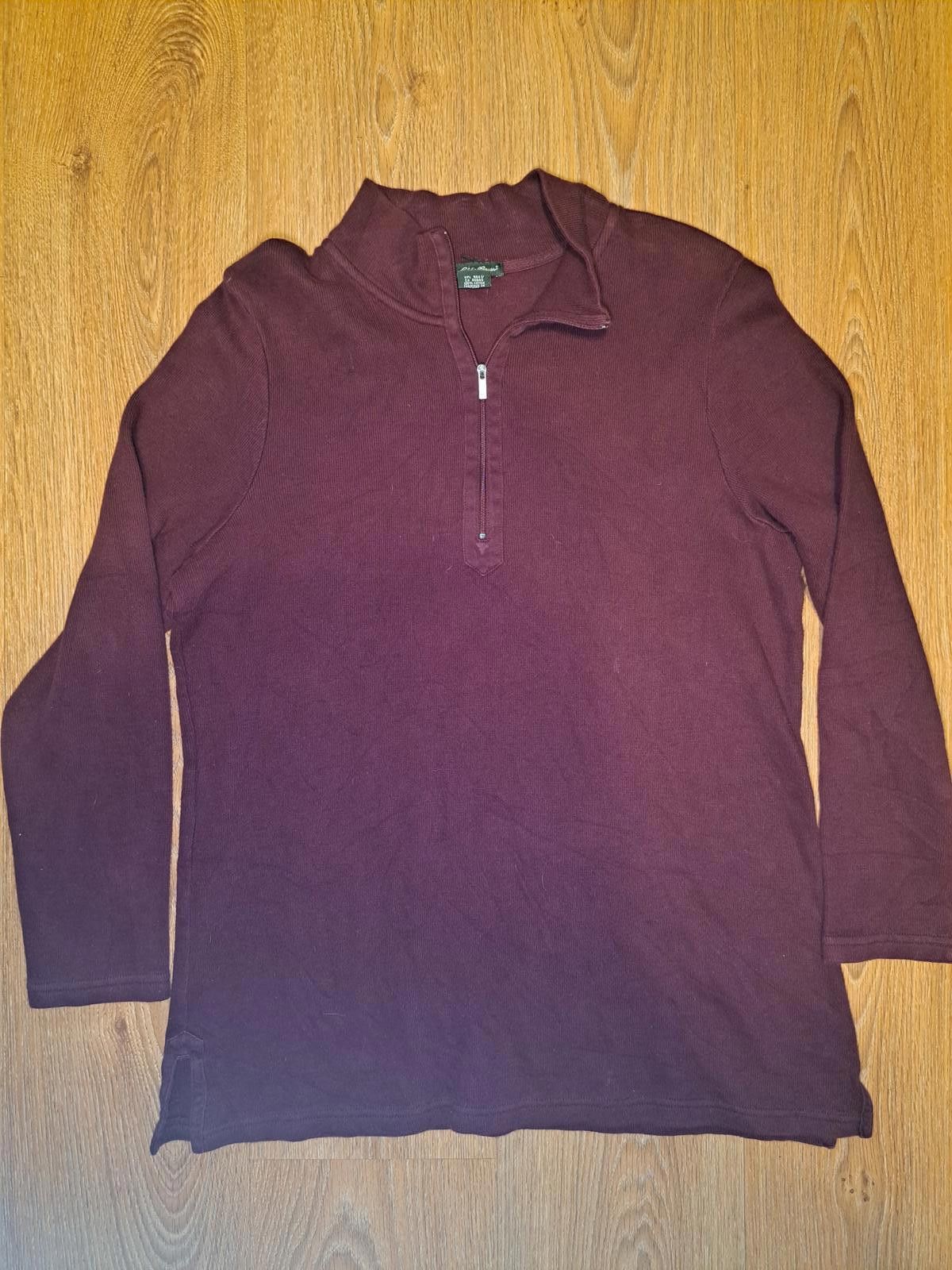 Eddie Bauer Eddie Bauer Quarter Zip Sweater Mens Large Maroon Cotton Size US L / EU 52-54 / 3 - 1 Thumbnail