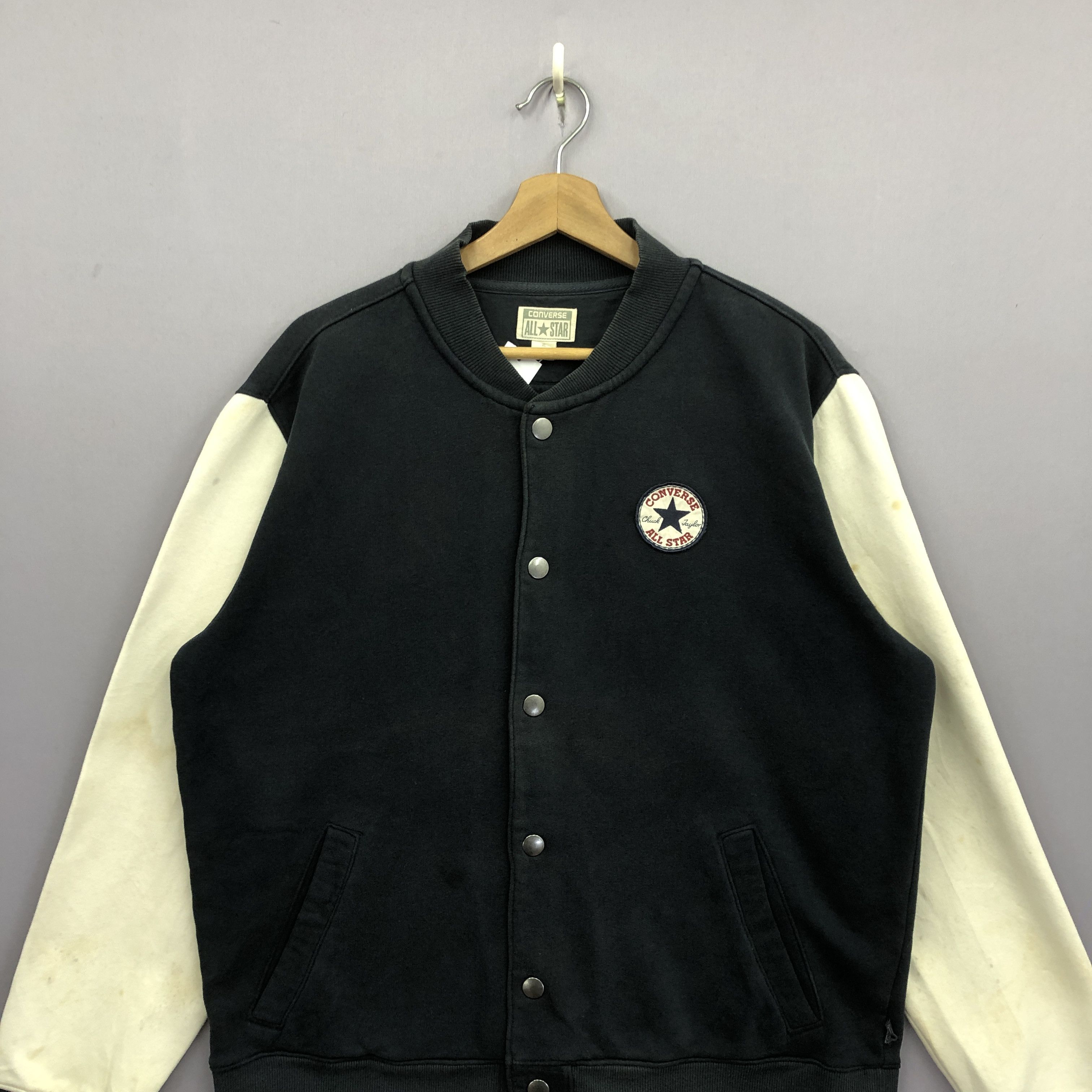 Converse × Vintage Vintage Converse Varsity Sweater All Star Button Sweatshirt Size US L / EU 52-54 / 3 - 3 Thumbnail