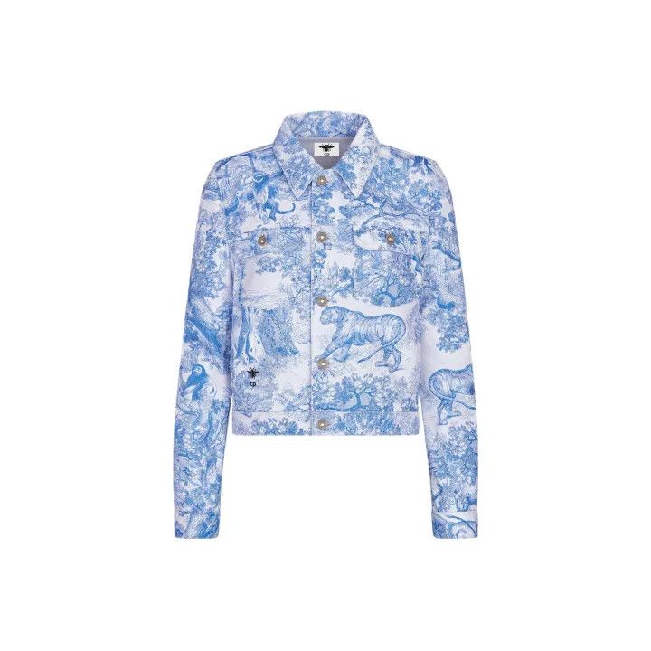 Dior Dior Animal Print Long Sleeve Denim Jacket 0079 Size S / US 4 / IT 40 - 1 Thumbnail