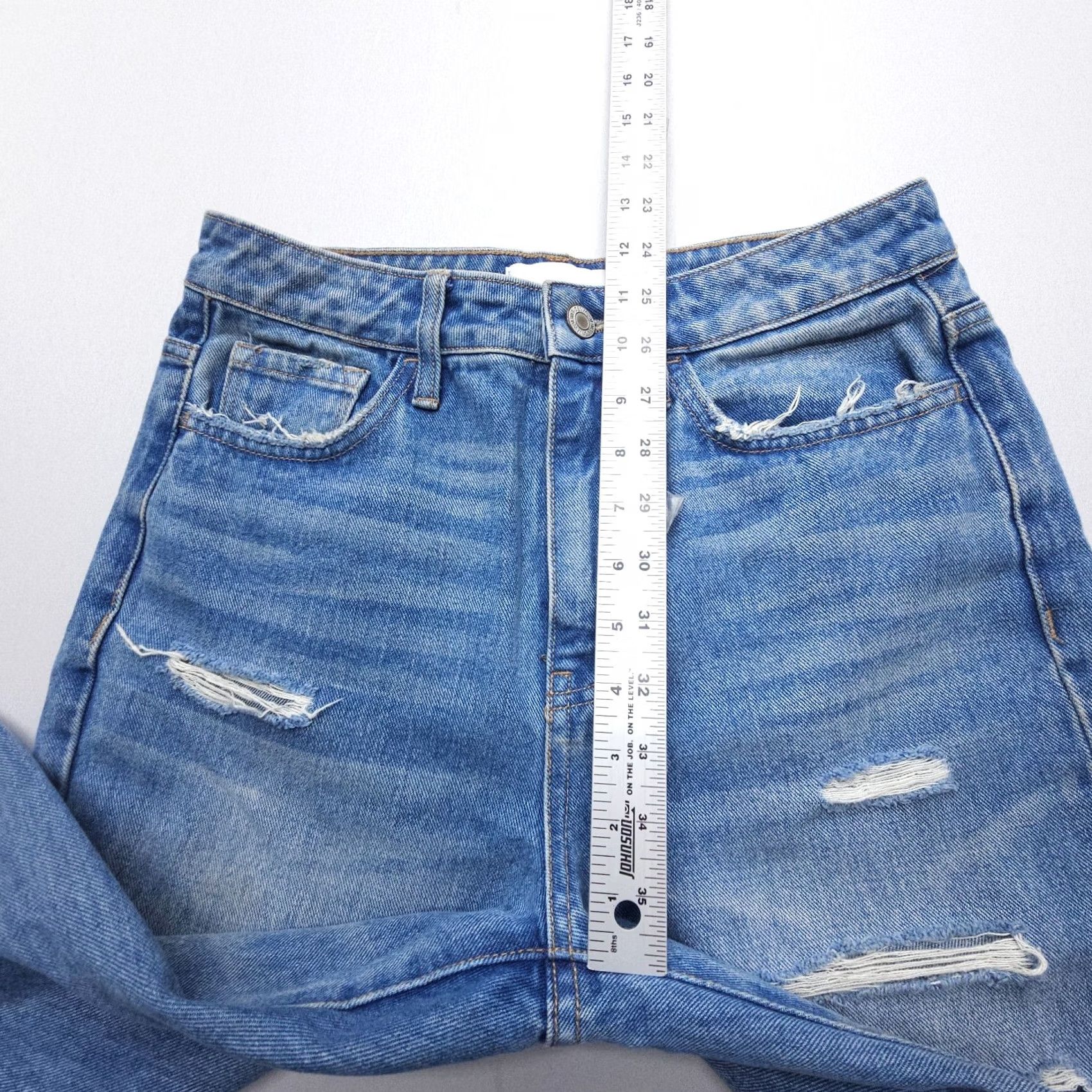Vintage VERVET Jeans Womens 26 x 26" High Rise Straight Blue Distressed Rigid Cotton Jeans Jeans blue Distressed City 90s Mens Girls Size 26" / US 2 / IT 38 - 6 Thumbnail