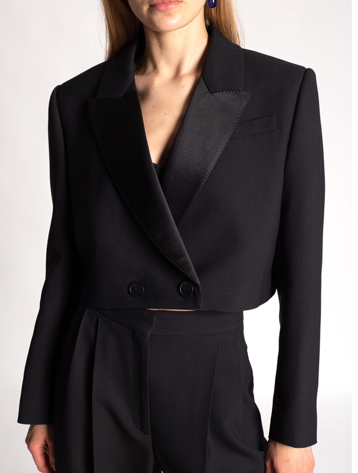 Polo Ralph Lauren Polo Ralph Lauren Satin Lapel Cropped Tuxedo Jacket Size M / US 6-8 / IT 42-44 - 2 Thumbnail