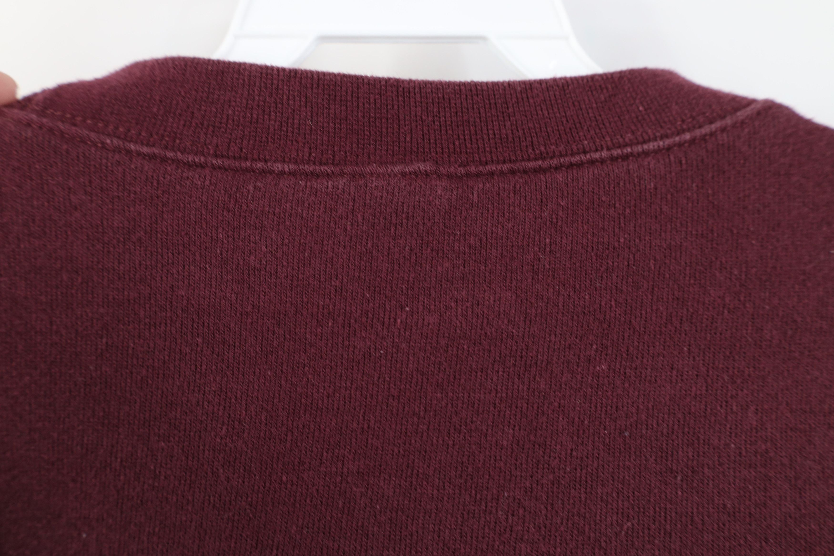 Vintage Vintage 90s Streetwear Blank Crewneck Sweatshirt Burgundy Size US M / EU 48-50 / 2 - 9 Thumbnail