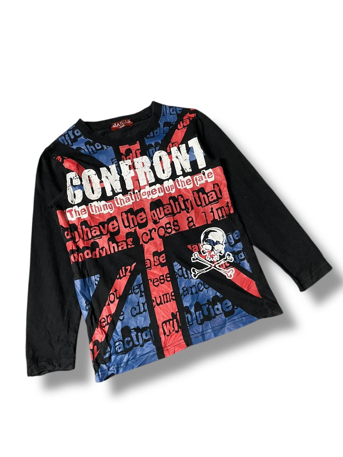 Japanese Brand M.A.Q.U.S Punk Skull Britain Printed Shirt (78) Size US XXS / EU 40 - 4 Thumbnail