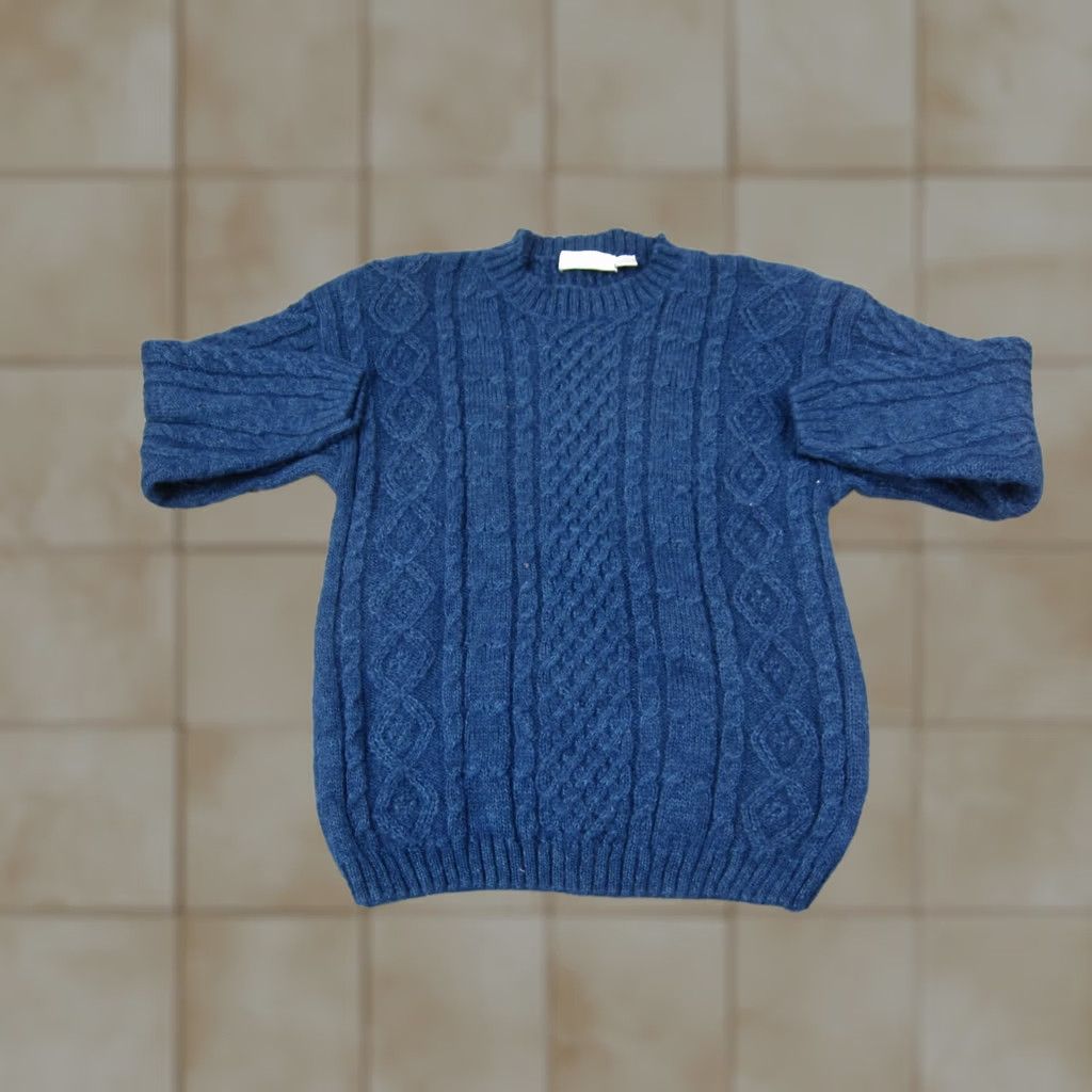 Vintage VINTAGE Paris Sport Club Sweater Womens Large Blue Cable Knit Mohair Crewneck Size L / US 10 / IT 46 - 1 Thumbnail