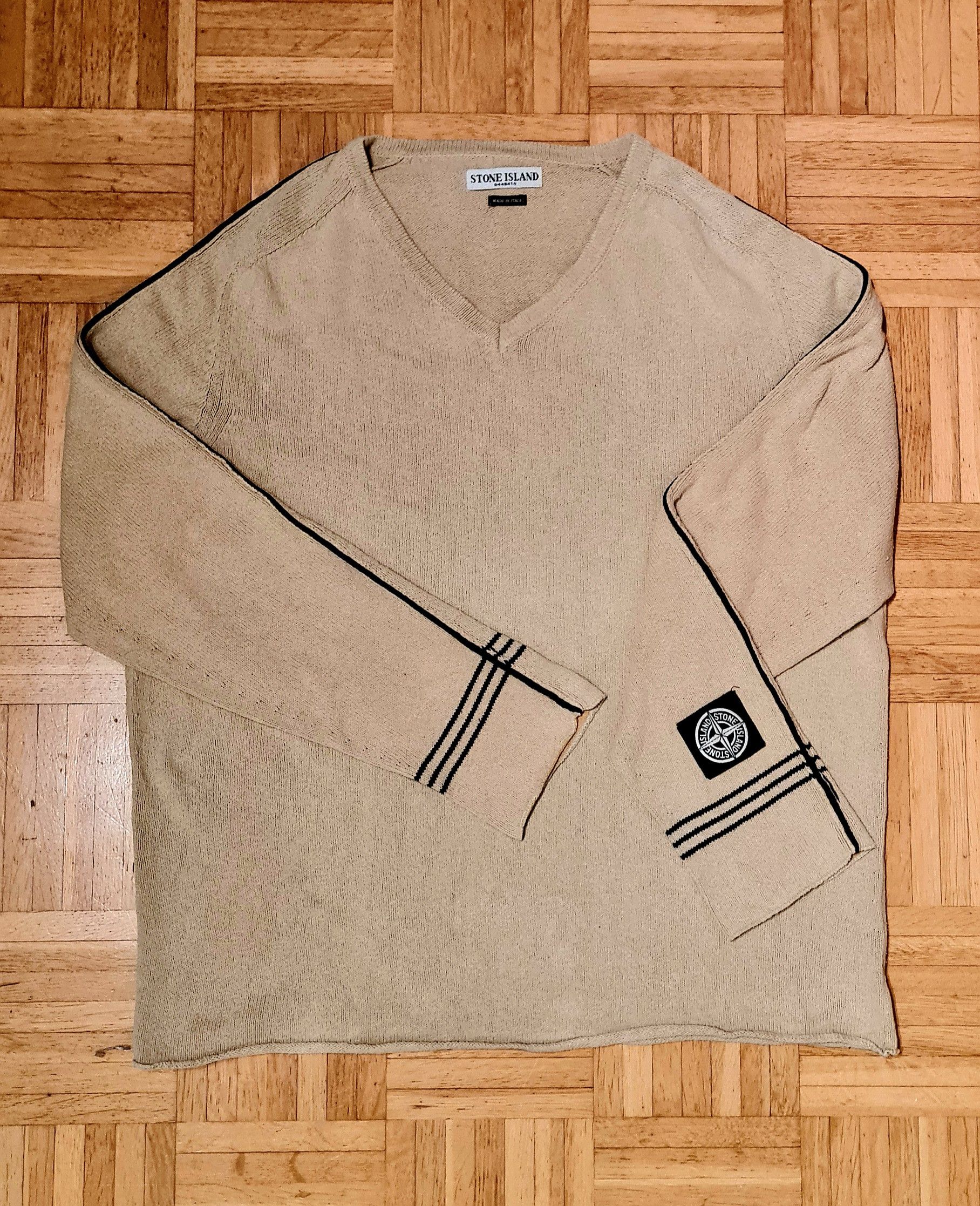 Vintage Stone Island Spellout Knit Sweatshirt 2005 XXL