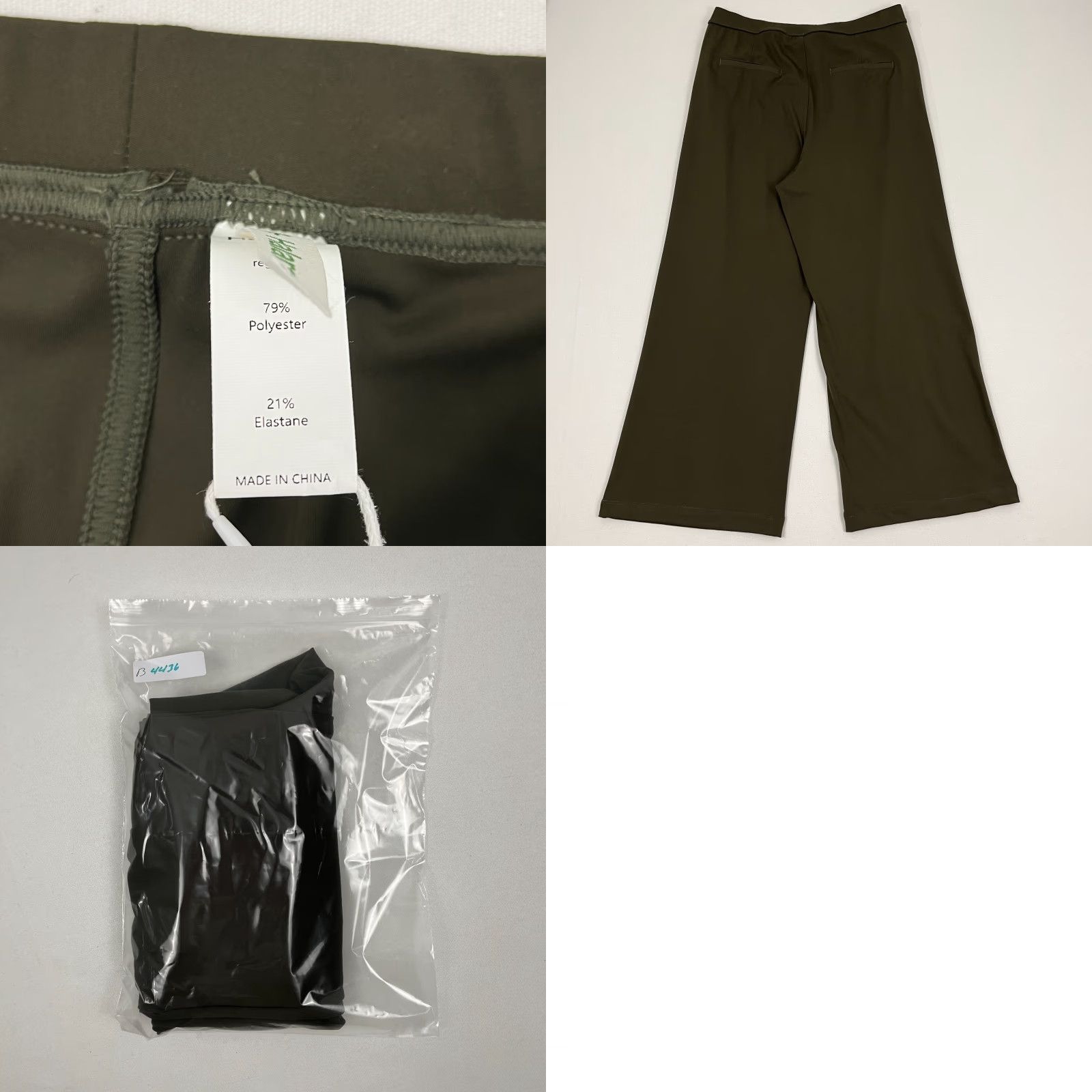 Vintage Halara HaloTek Air Pants Womens Green High Waisted Pull On Elastic Waist Stretch Pockets Ankle Wide-Leg Size 27" / US 4 / IT 40 - 8 Thumbnail