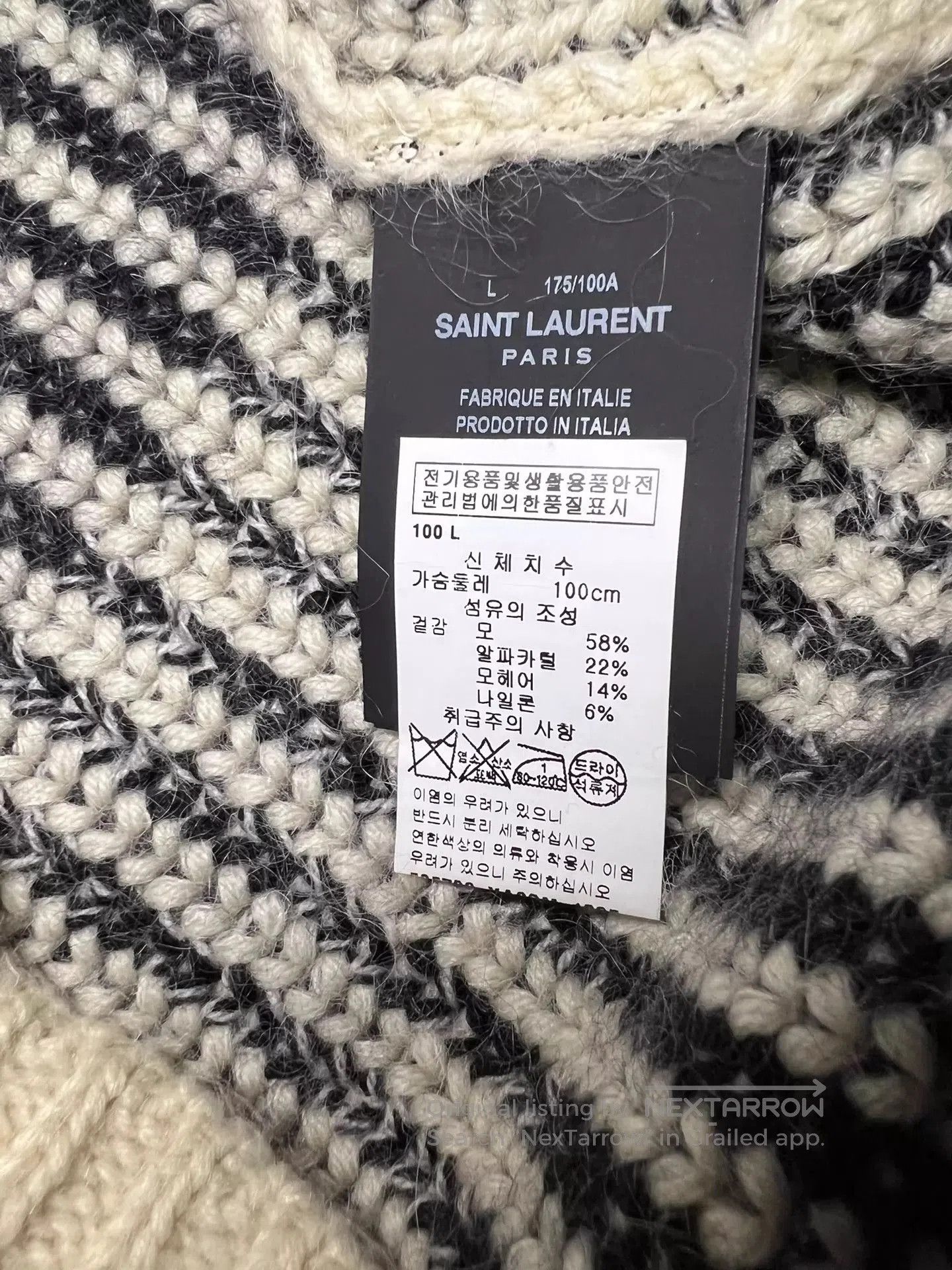 Saint Laurent Paris Saint Laurent Paris Cashmere striped sweater. Size US L / EU 52-54 / 3 - 4 Thumbnail
