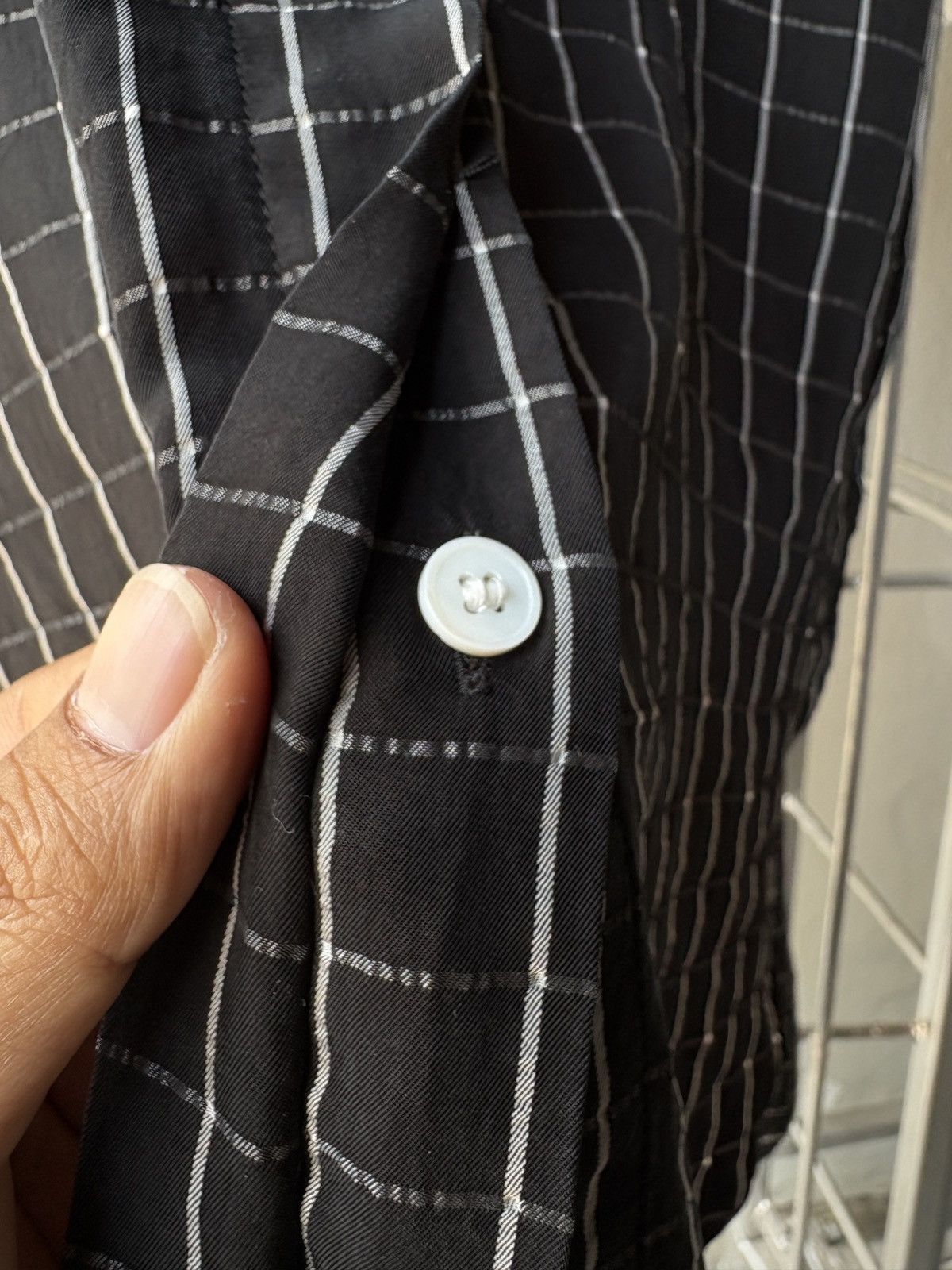 Y's × Yohji Yamamoto Y's Yohji Yamamoto grid black shirt dress. Size XS / US 0-2 / IT 36-38 - 20 Thumbnail