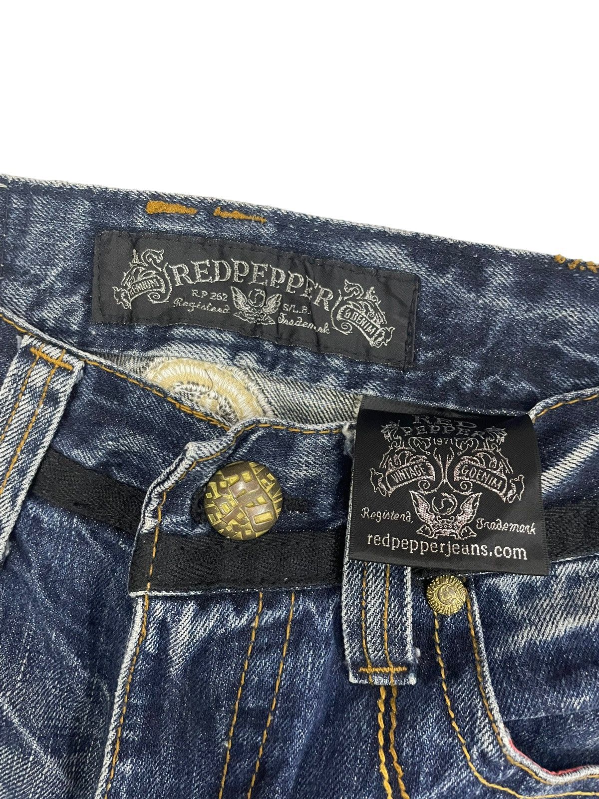 Hysteric Glamour × Japanese Brand × PPFM RedPepper Japan Flare Jeans Embroidery Logo Size US 31 - 7 Thumbnail