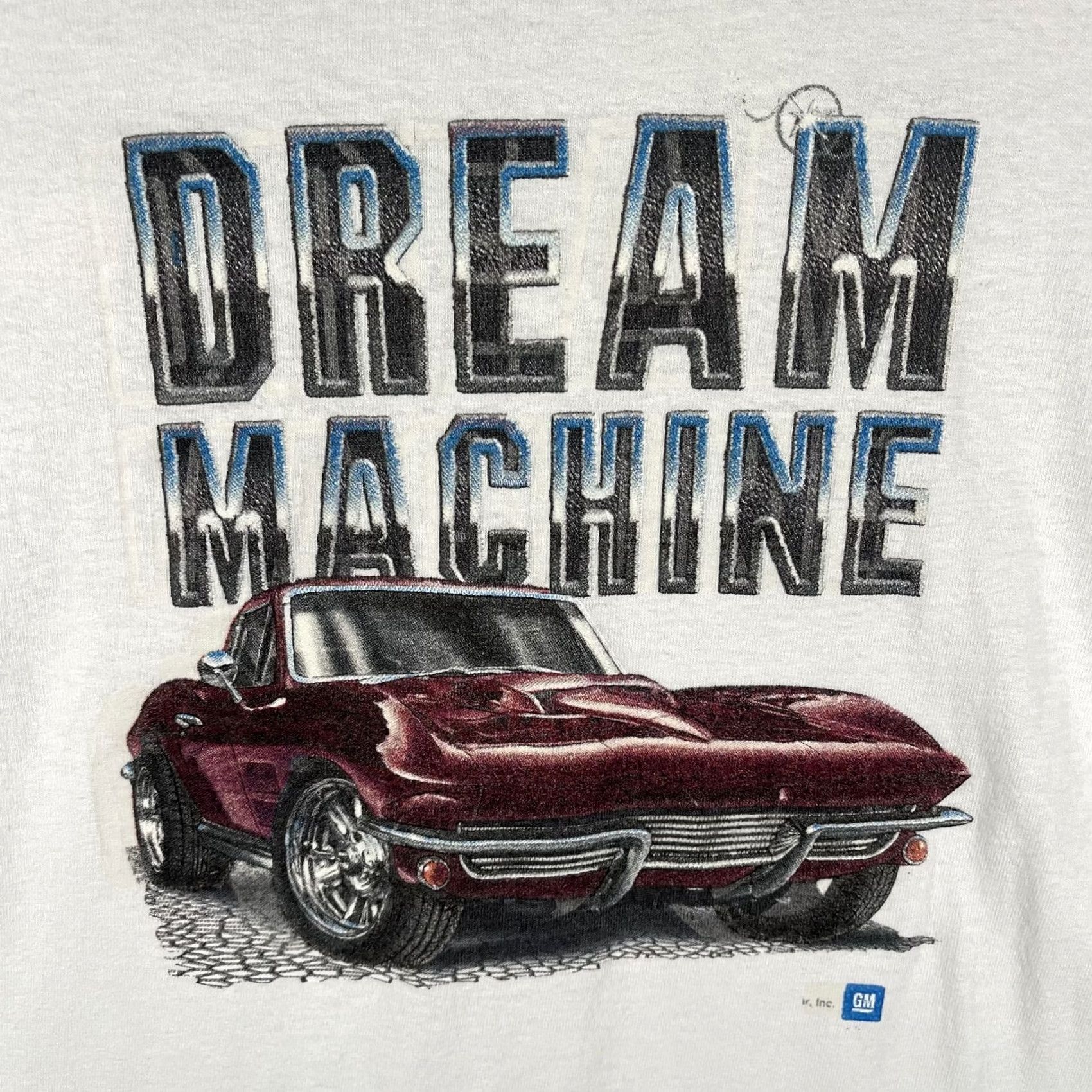 Fruit Of The Loom VINTAGE Fruit Of The Loom Shirt Mens Large White Corvette Dream Machine Graphic Tee Size US L / EU 52-54 / 3 - 2 Thumbnail