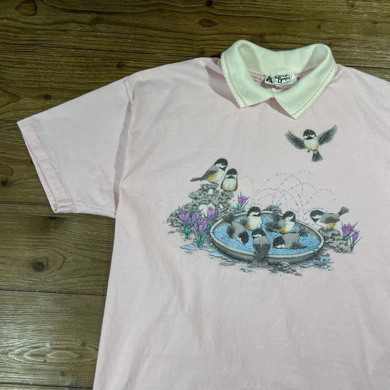 Vintage Vintage 90’s Chickadee Bird Bath T-Shirt Size US XL / EU 56 / 4 - 2 Thumbnail