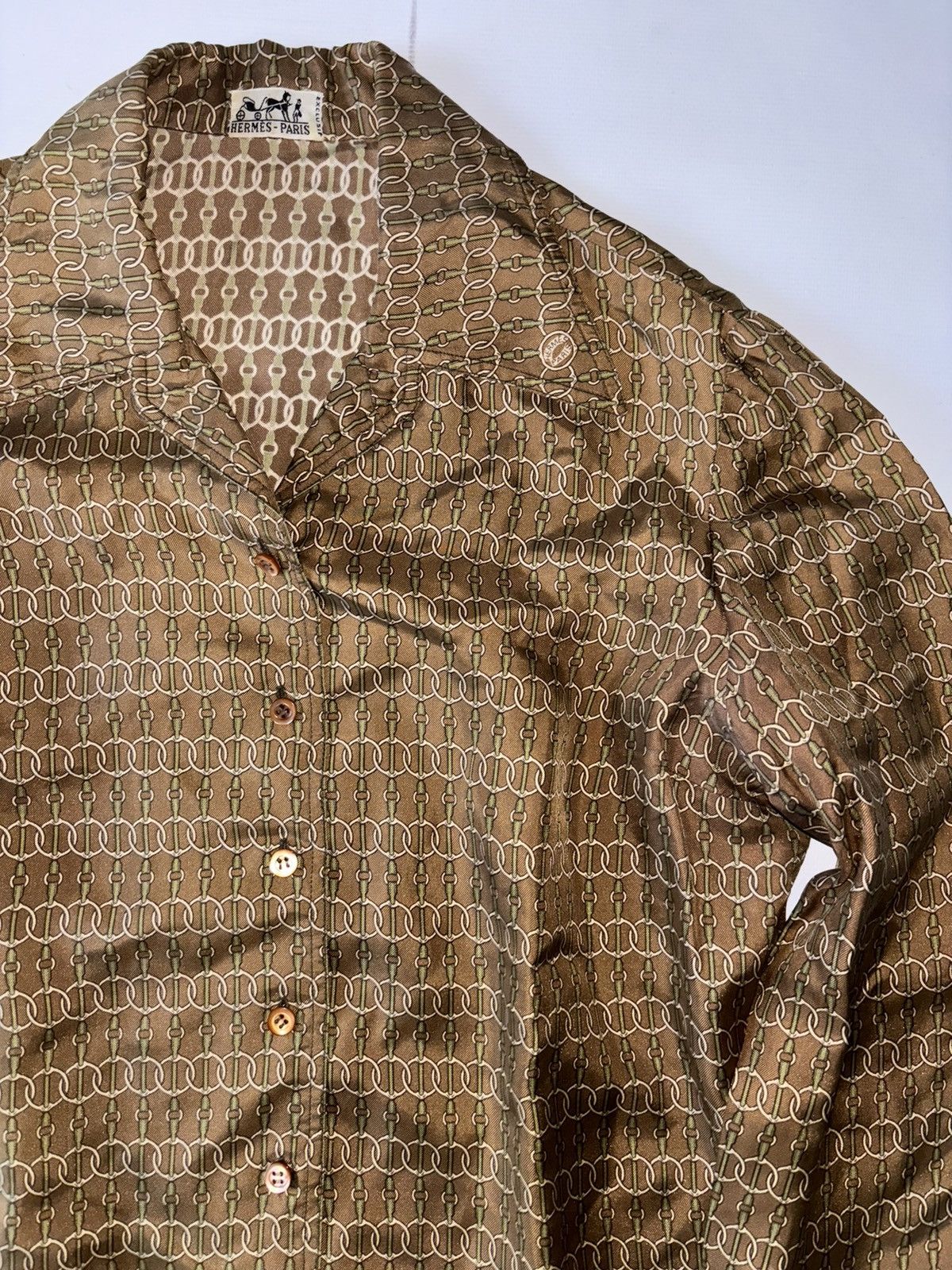 Hermes Hermes Chain Silk Shirt Size S / US 4 / IT 40 - 3 Thumbnail