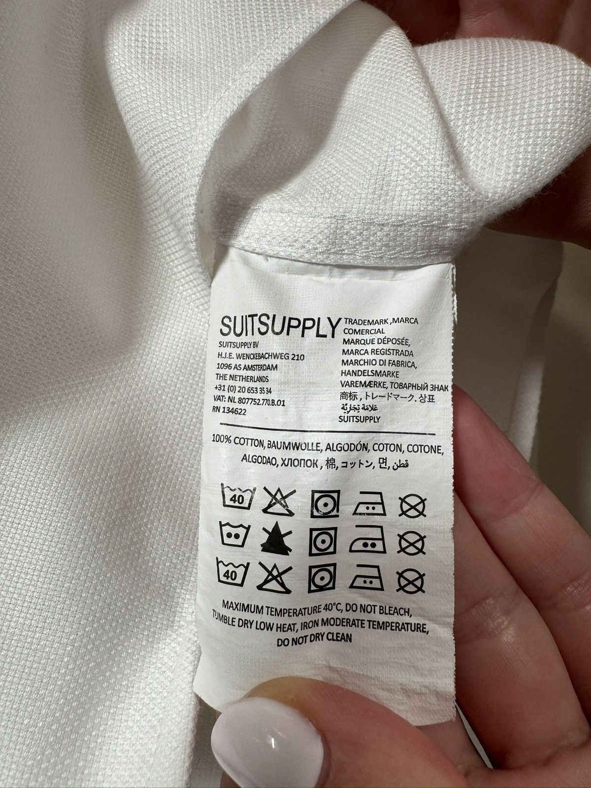 Suitsupply SUITSUPPLY Traveller Shirt 43/17 Slim Cotton Long Sleeve Size US XL / EU 56 / 4 - 8 Thumbnail