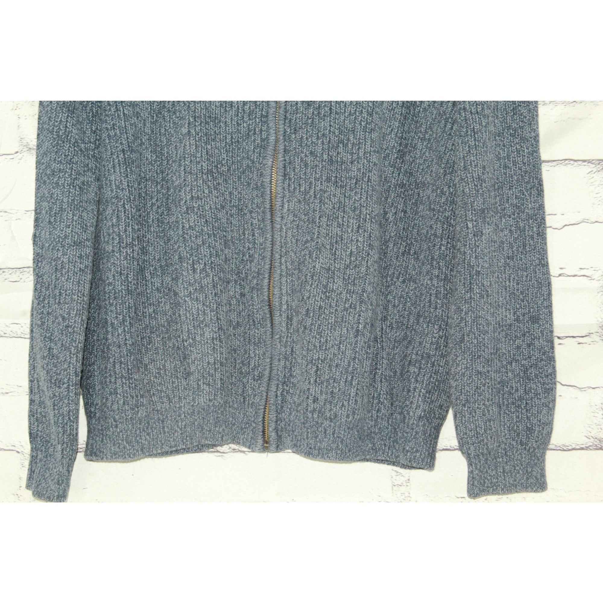 L.L. Bean LL Bean Men's Heather Blue Fisherman Knit Full Zip Sweater S Size US L / EU 52-54 / 3 - 4 Thumbnail