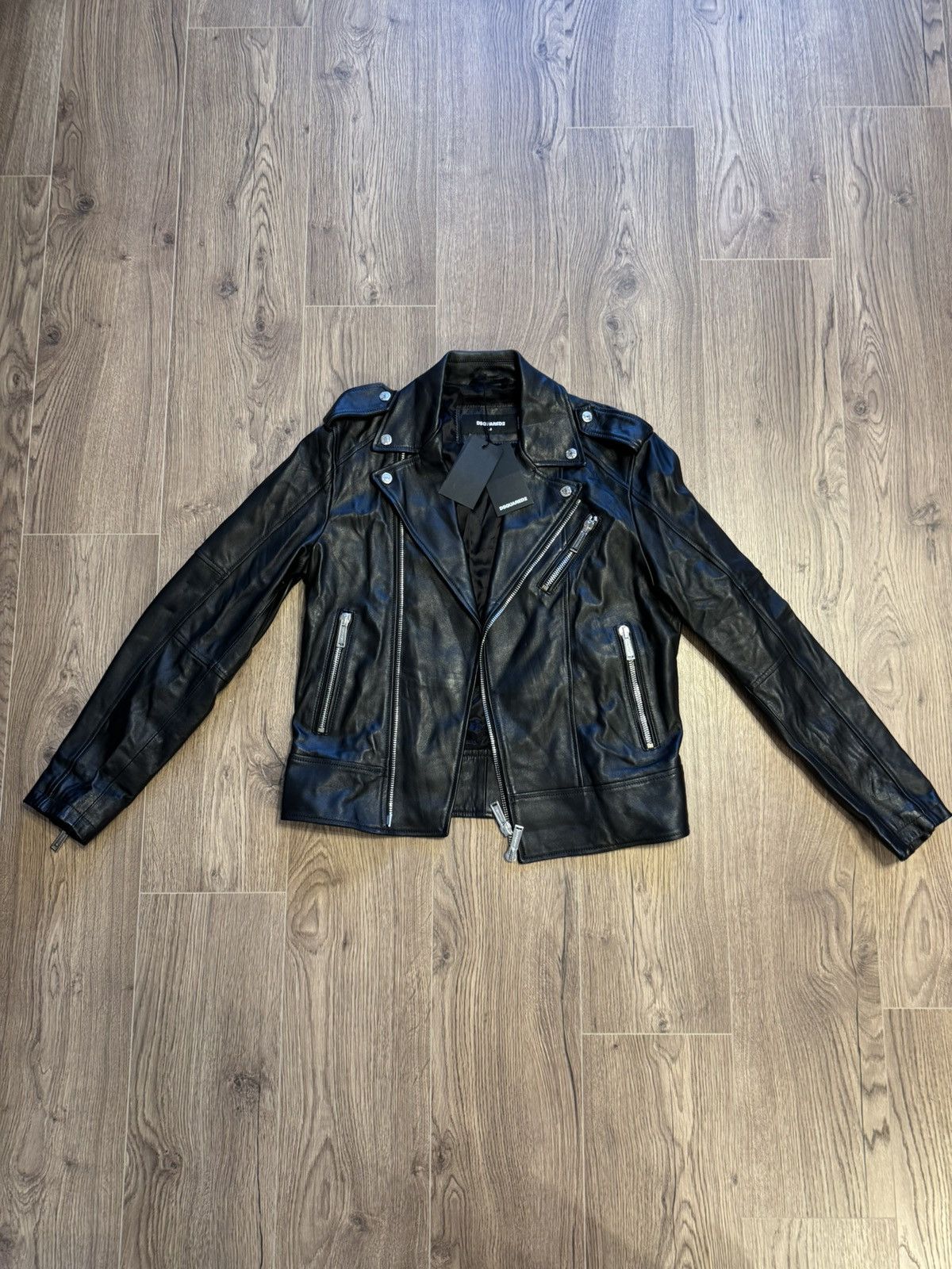 【極希少】DSQUARED2 馬革 牛革 切り替え デニムジャケット 42 【極希少】DSQUARED2 42 馬革 デニムジャケット 牛革 切り替え