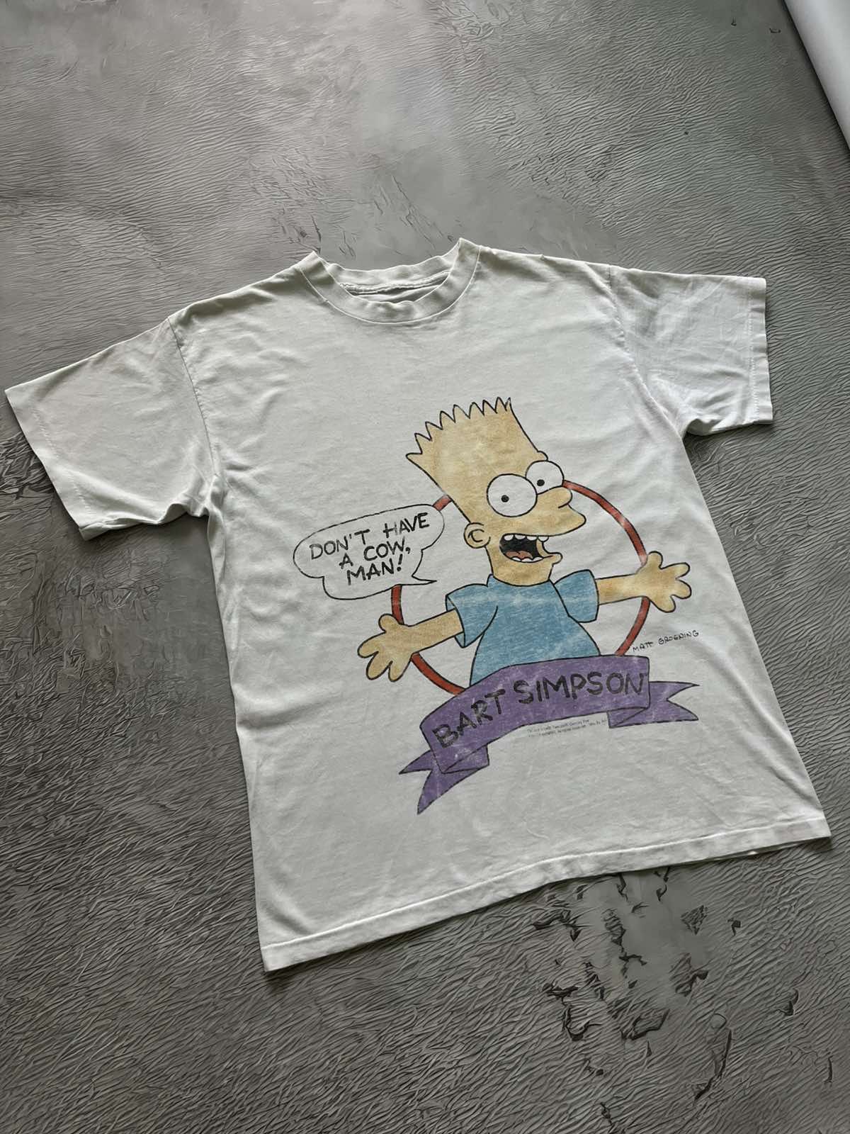 Cartoon Network Vintage Merch 90s The Simpsons Bart Simpsons White Size US L / EU 52-54 / 3 - 1 Thumbnail