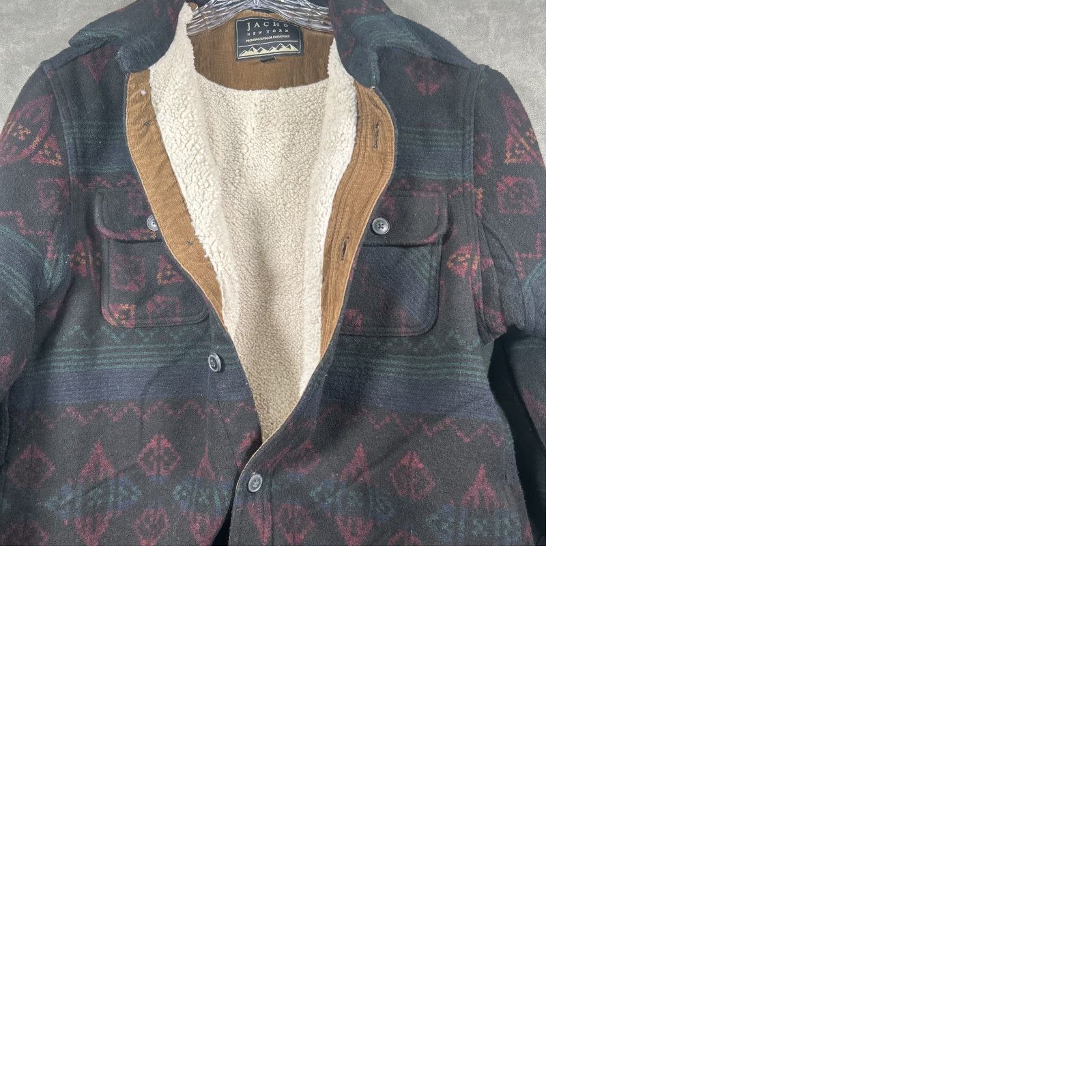 Vintage JACHS New York Jacket Shacket Mens M Southwest Aztec Wool Blend Sherpa Lined Size US M / EU 48-50 / 2 - 9 Thumbnail