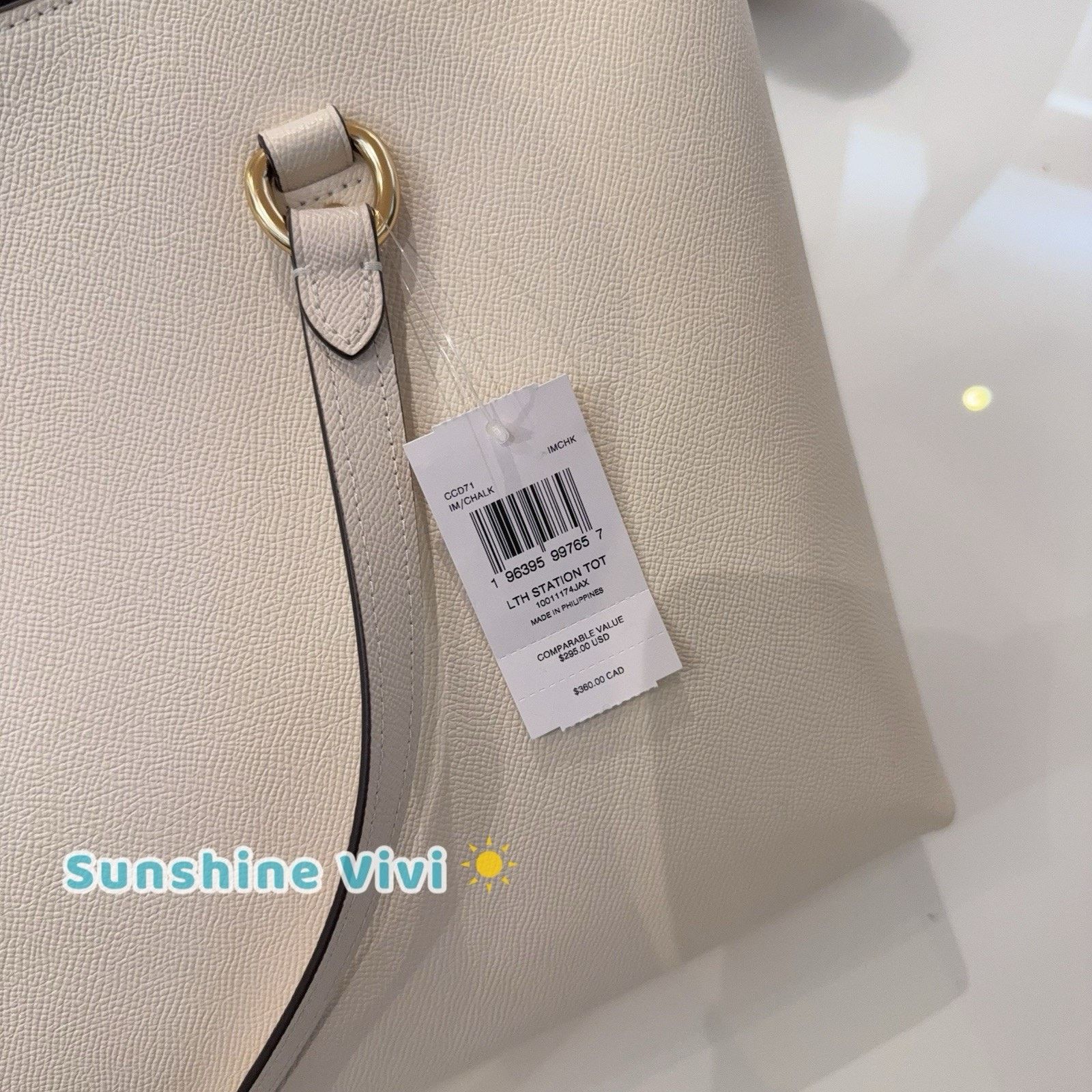 Coach NWT COACH CCD71 Station Tote Bag Crossgrain leather Chalk Size ONE SIZE - 5 Thumbnail