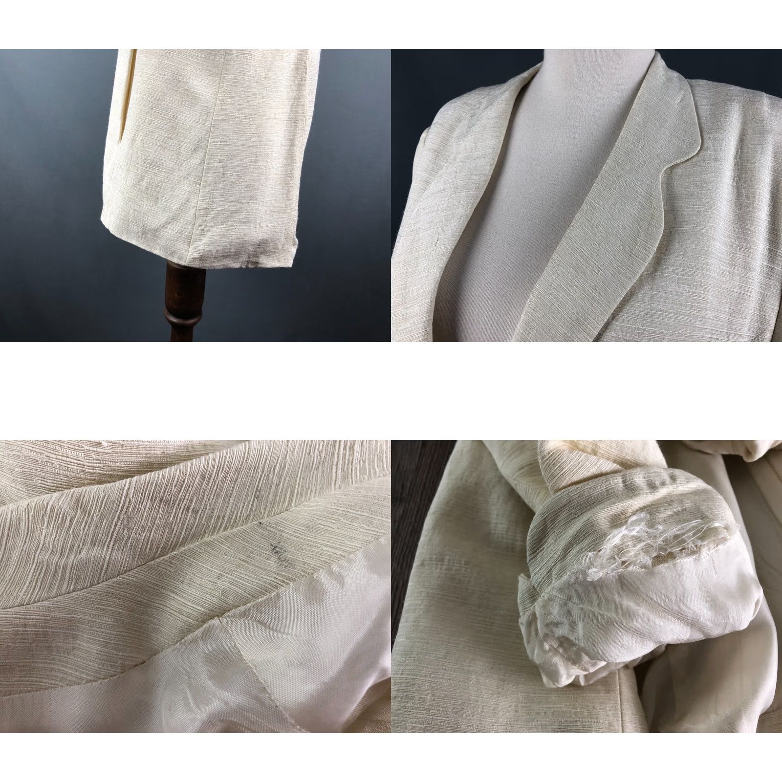 Vintage Laurèl Blazer Women 42 Ivory Viscose Rayon One Button Closure On-Seam Pockets Classic Size M / US 6-8 / IT 42-44 - 8 Thumbnail