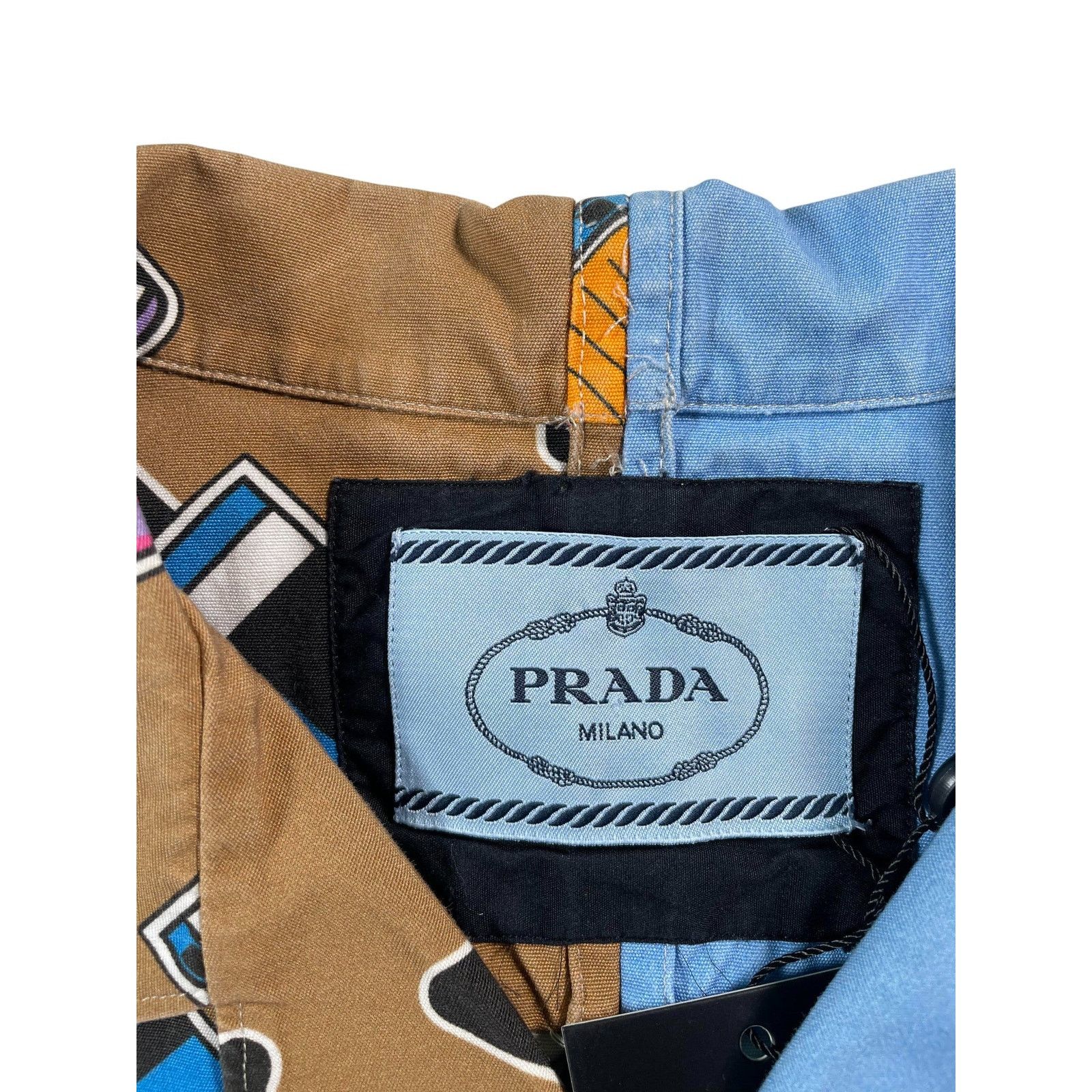 Prada Prada 'Music' Double Match Beige & Baby Blue Button Up Size US L / EU 52-54 / 3 - 2 Thumbnail