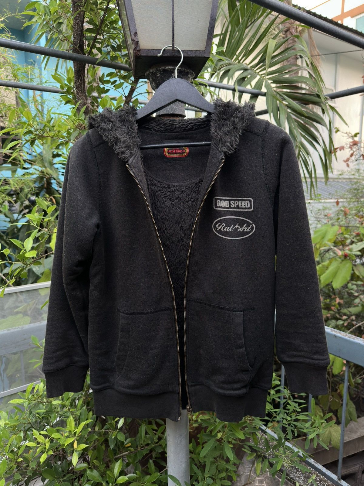 Hysteric Glamour Hysteric Glamour “God Speed Rat/Art” Poem Fur Zip-Up Hoodie Size US XS / EU 42 / 0 - 8 Thumbnail