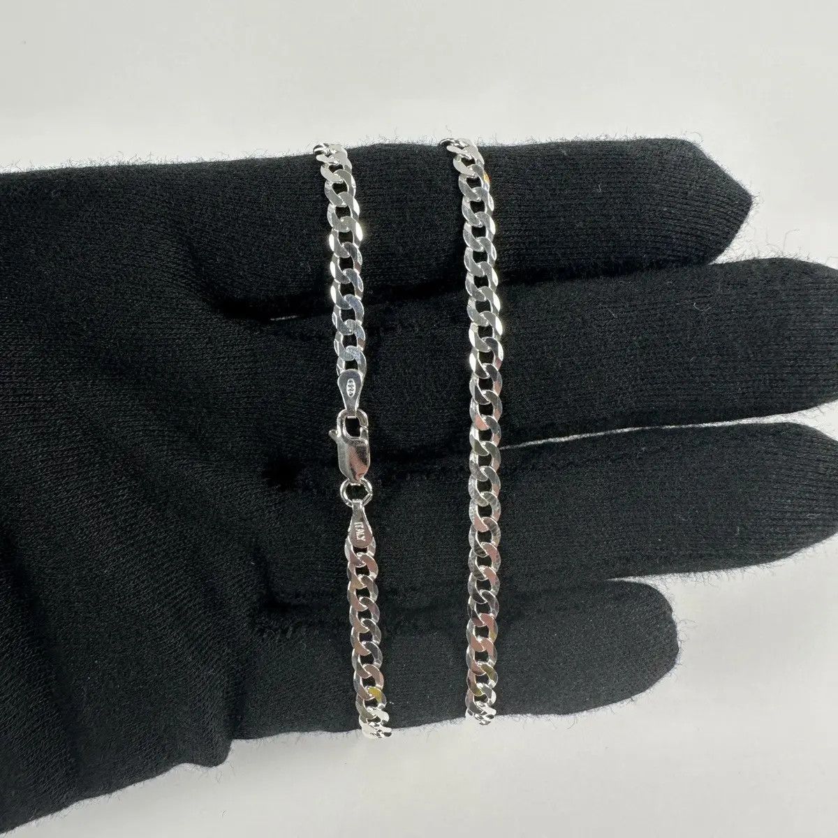 Jewelry Silver Chain Solid Sterling Silver Cuban Link Chain 4mm 18in Size ONE SIZE - 4 Thumbnail