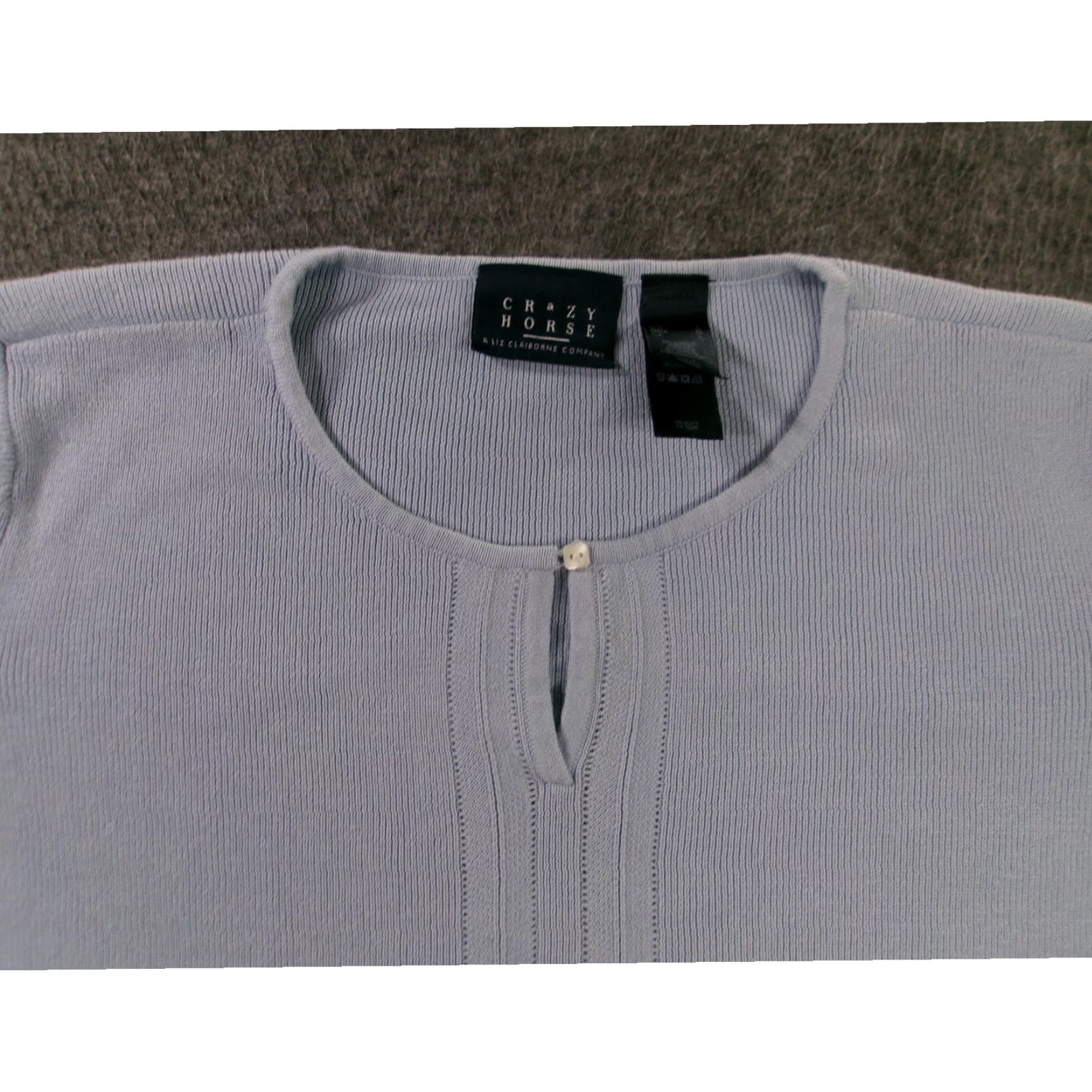 Vintage VINTAGE Crazy Horse Top Womens Large Blue Textured Retro Casual Y2K Hong Kong Size L / US 10 / IT 46 - 2 Thumbnail