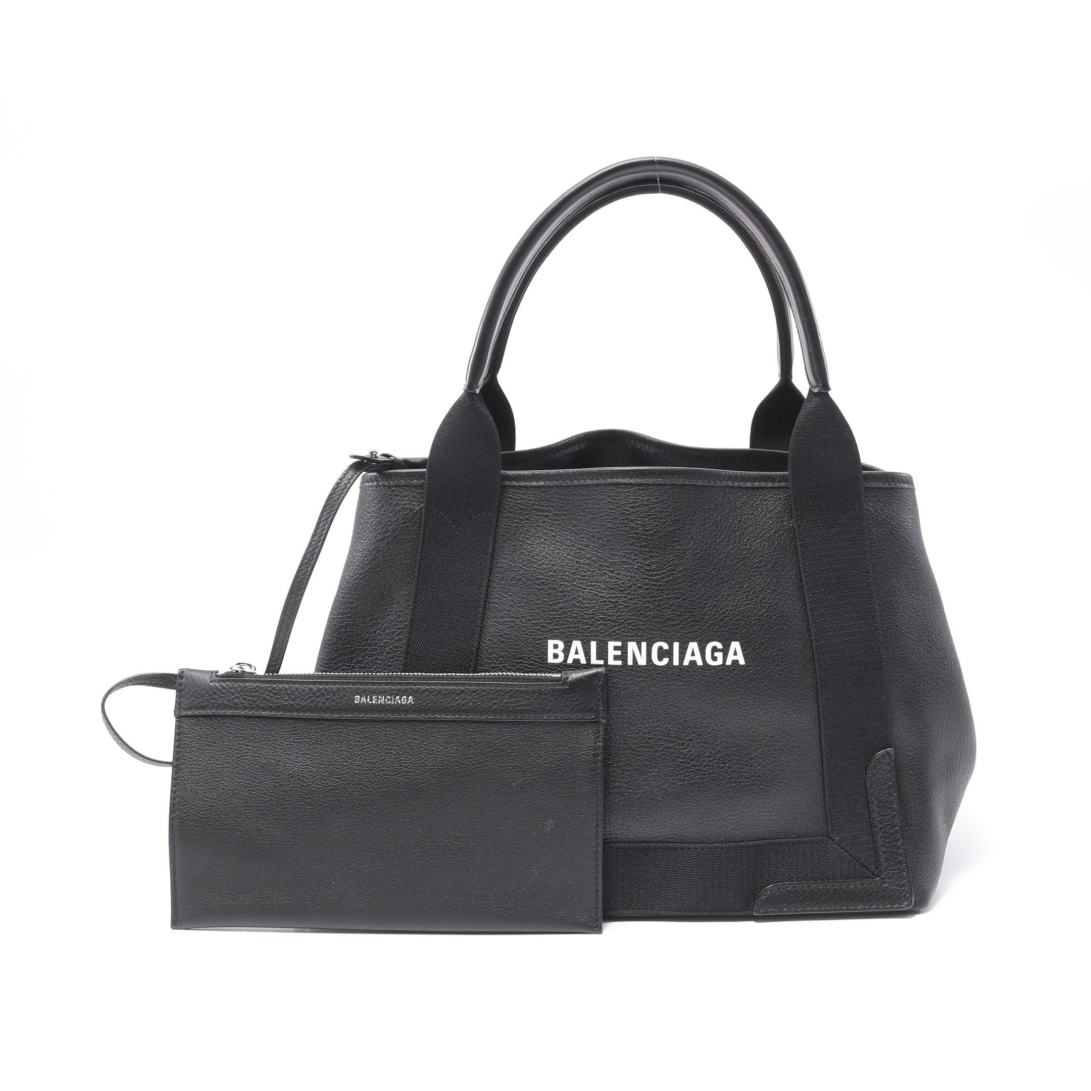 Balenciaga Balenciaga Navy Cabas S Hippopotamus Handbag Tote Bag Leather Black Size ONE SIZE - 1 Thumbnail
