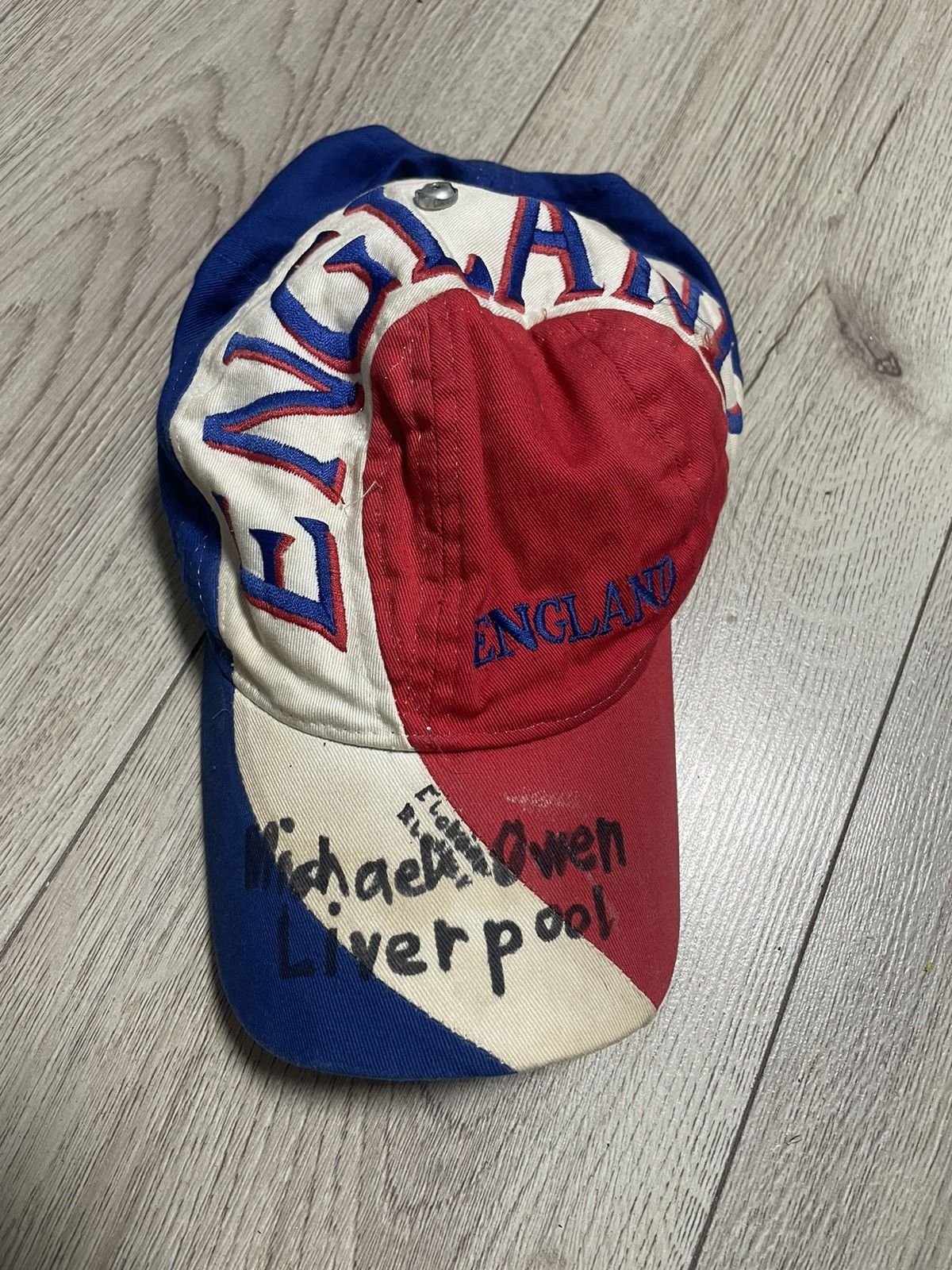 Vintage Vintage 90s England Michael Owen Liverpool AOP Cap Size ONE SIZE - 2 Thumbnail