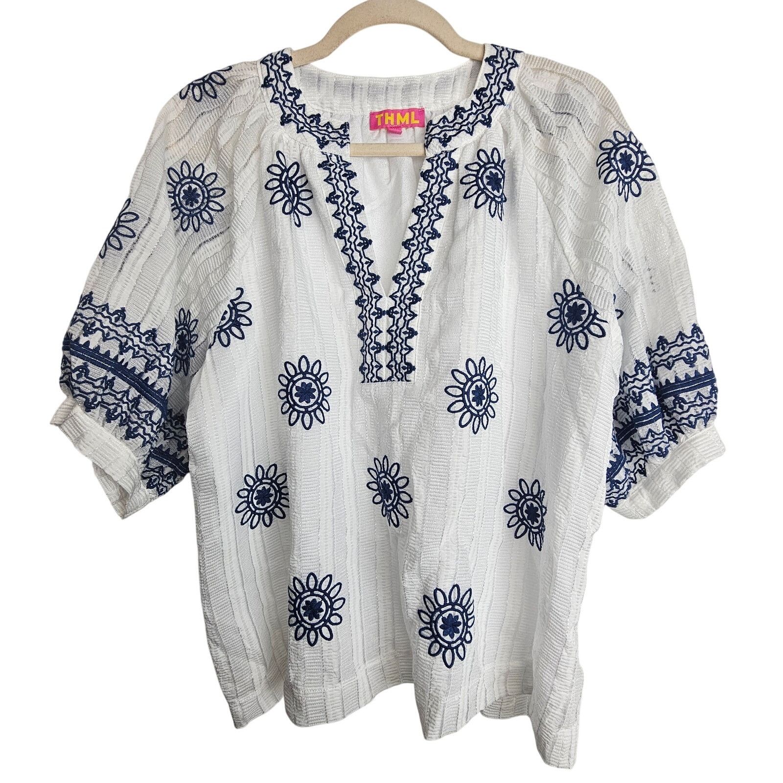 Anthropologie Anthropologie THML Womens Yacht Club Chic Embroidered Tunic Size M / US 6-8 / IT 42-44 - 1 Thumbnail