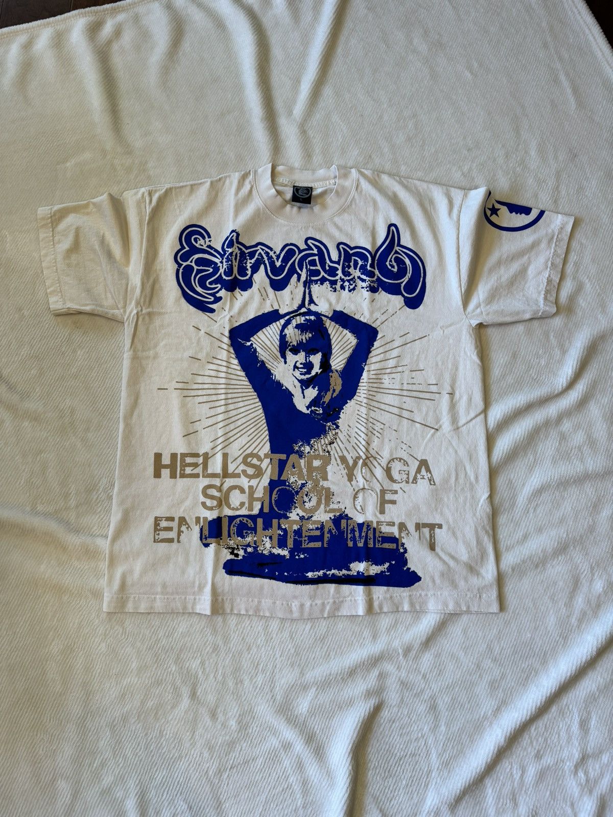 image of Hellstar Yoga Tee in Cream, Men's (Size Large)