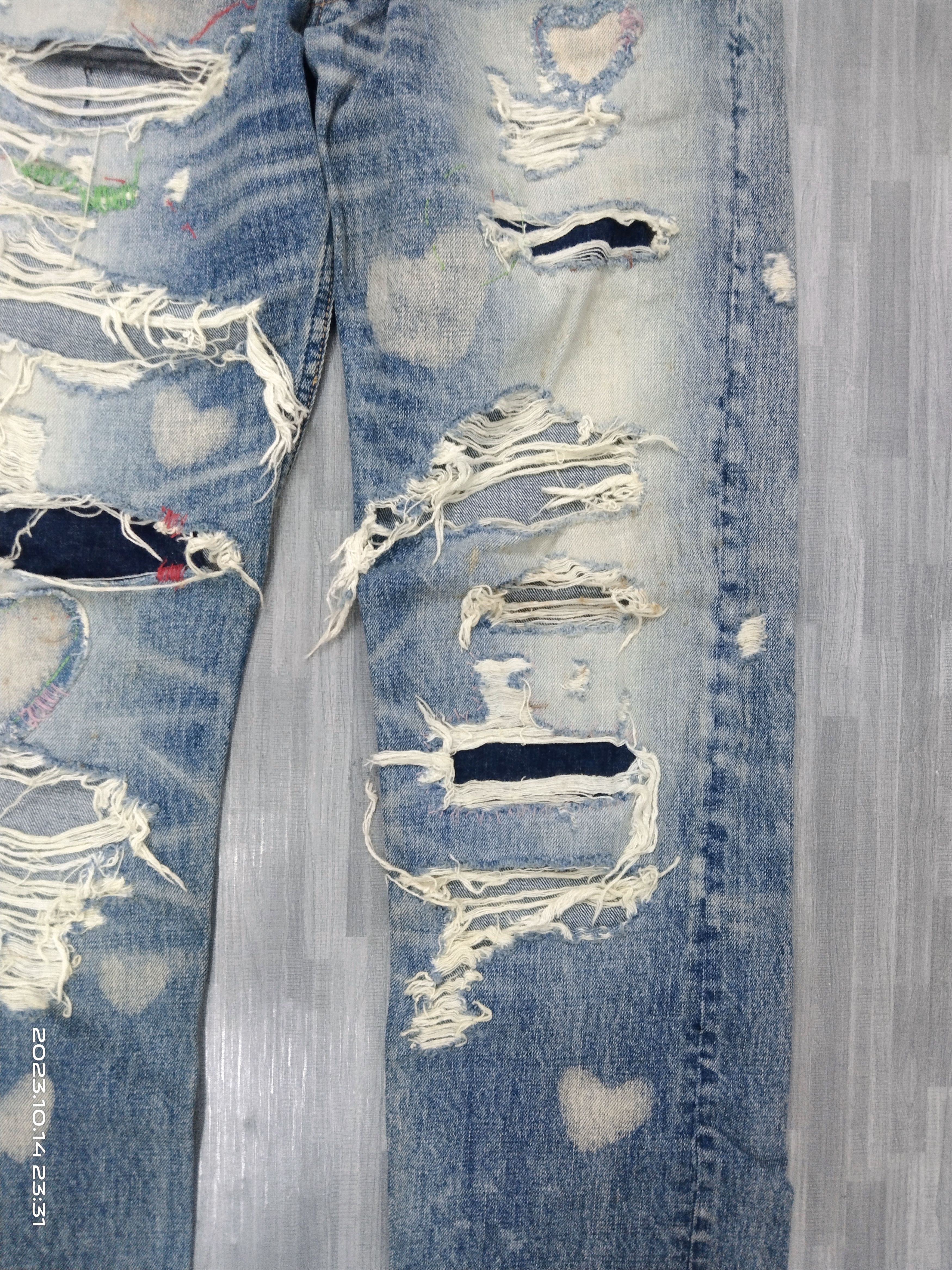 Japanese Brand RNA DISTRESSED DENIM PANTS Size US 30 / EU 46 - 4 Thumbnail