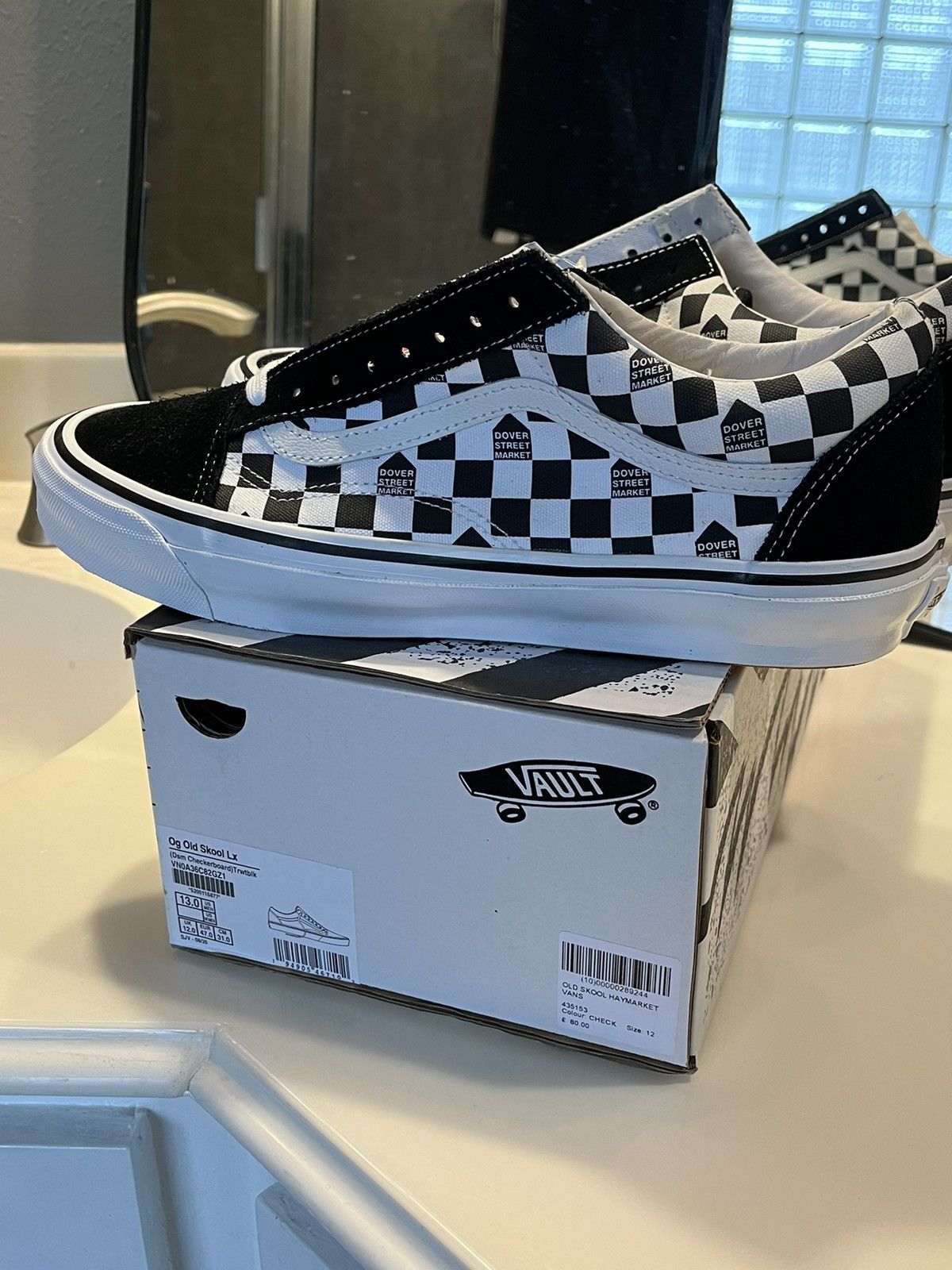 image of Dover Street Market Old School Shoes in Black, Men's (Size 13)