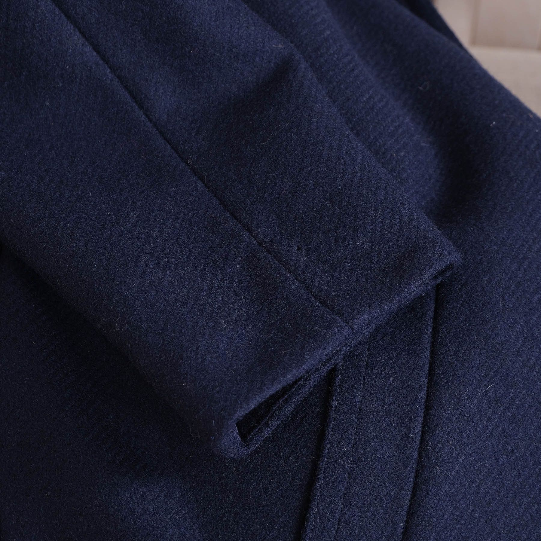 Vintage Brümmer, blue wool coat, size 40, rare mink lining Size US M / EU 48-50 / 2 - 7 Thumbnail
