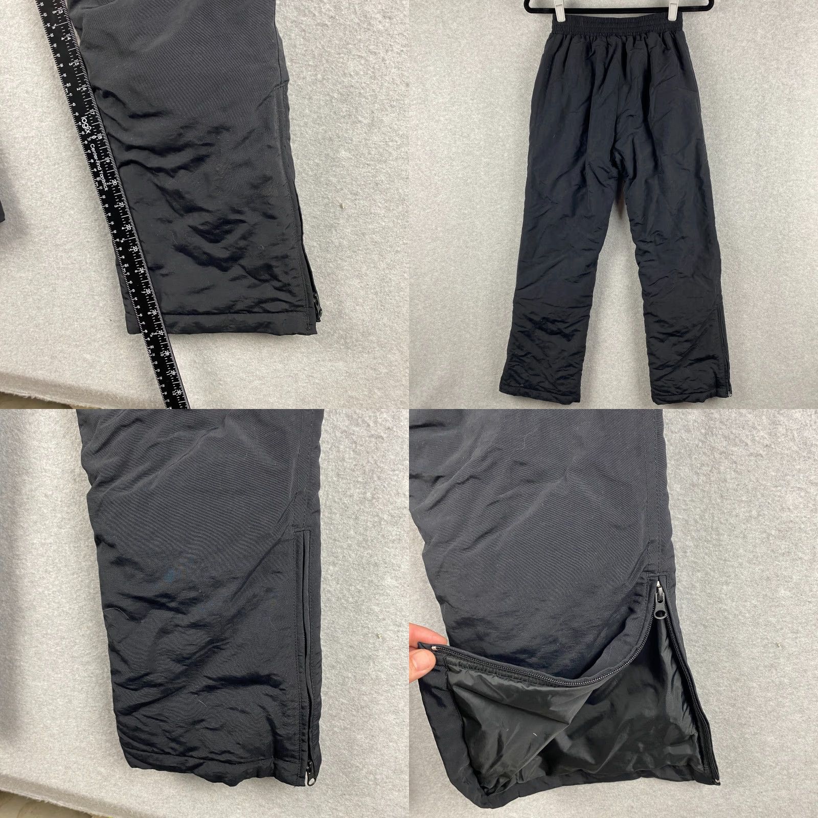 Vintage FERA Snow Pants Womens 4 Black Zip Ankle Insulated Winter Performance Pants Size 42" / US 20 - 8 Thumbnail