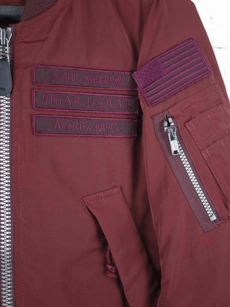 Avirex Avirex MA-1 Bomber Jacket Burgundy Vintage Flight Jacket Size US S / EU 44-46 / 1 - 4 Thumbnail